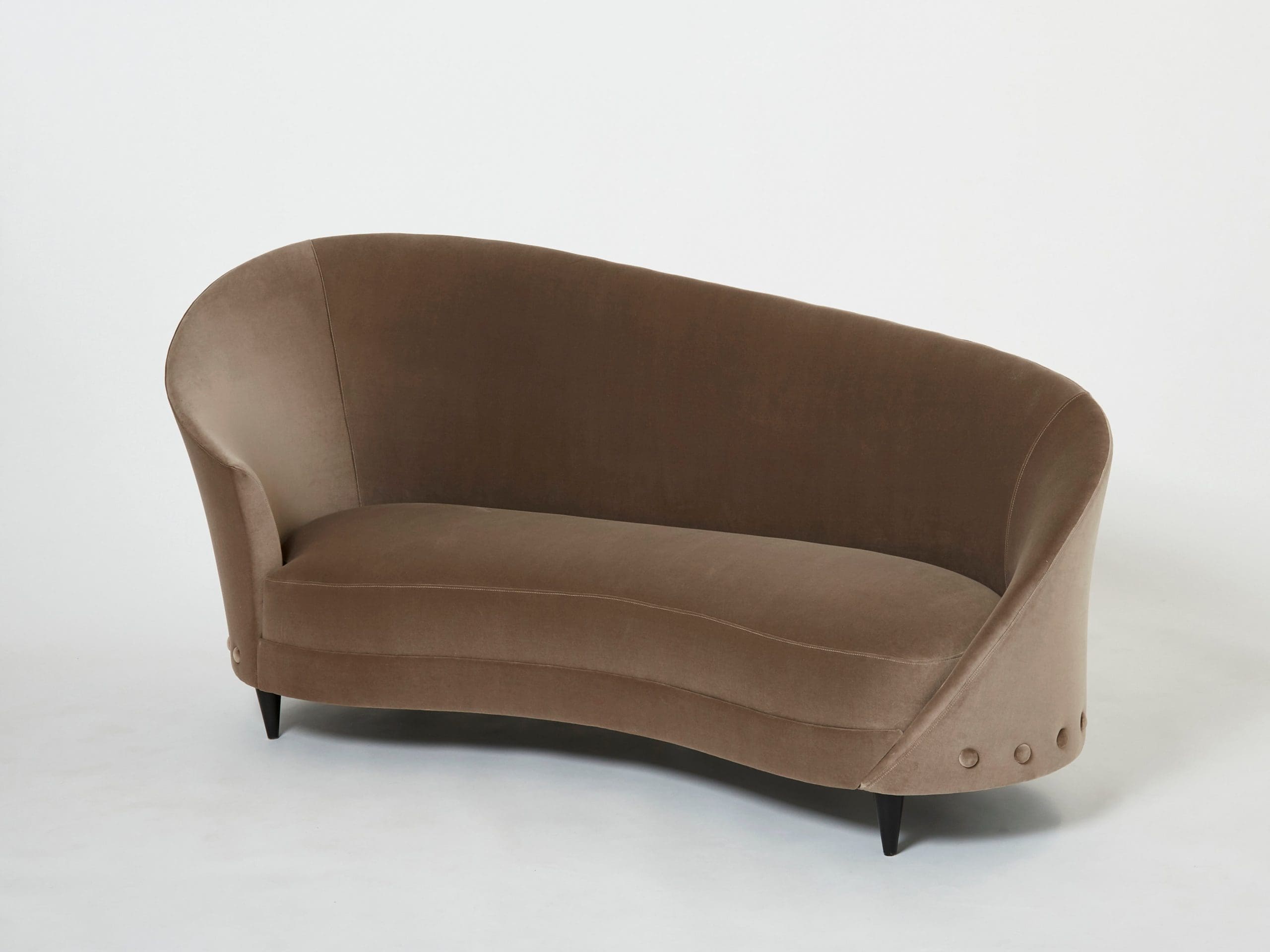 Canapé Méridienne Rond en Velours par Federico Munari (1960s)