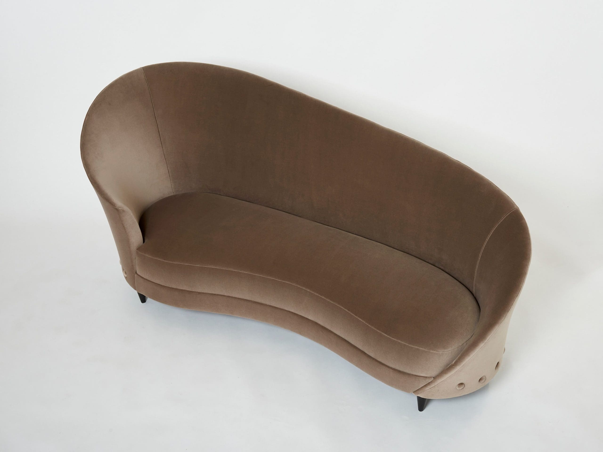Canapé Méridienne Rond en Velours par Federico Munari (1960s)
