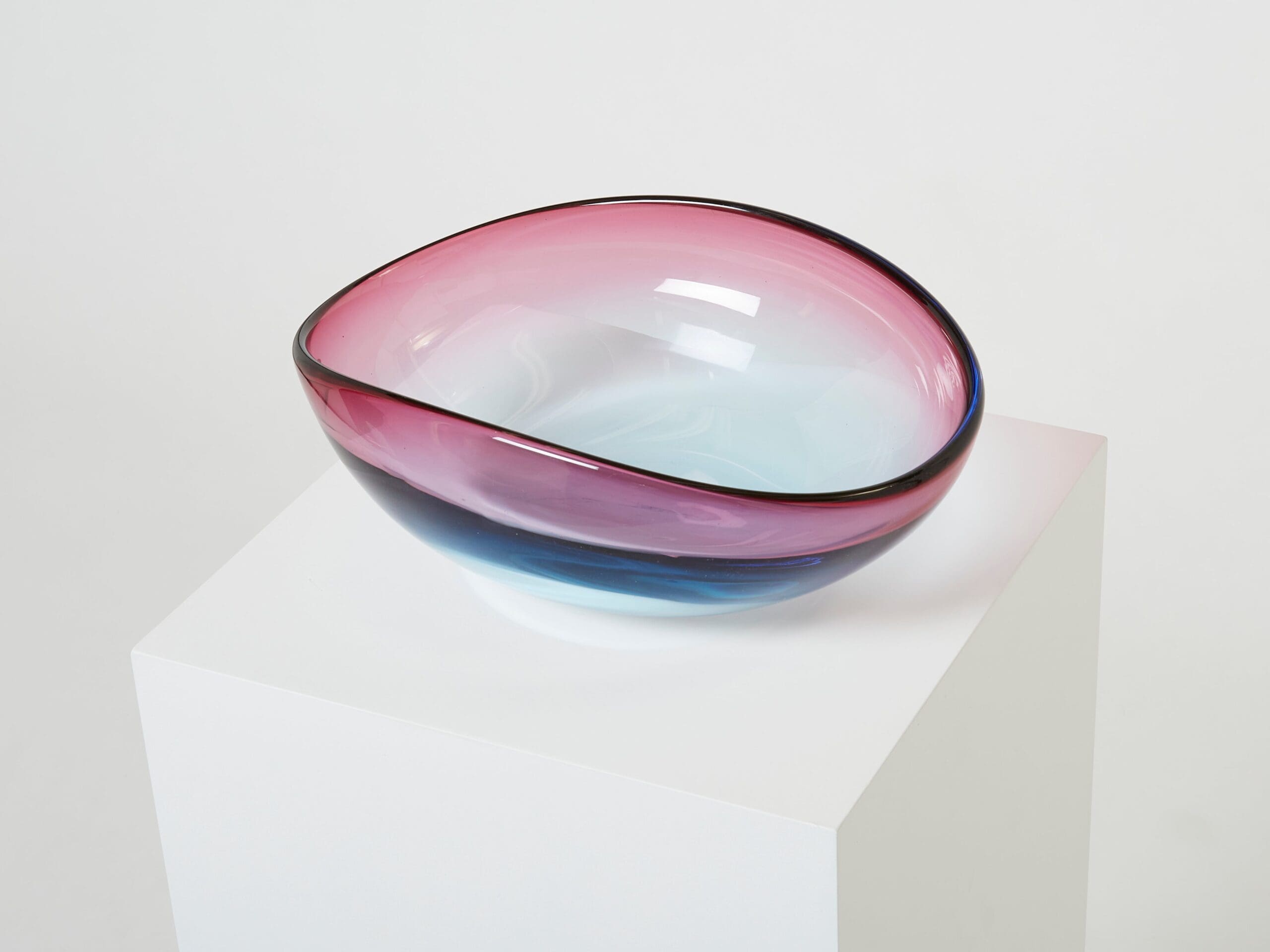 Flavio Poli pour Seguso : Coupe en Verre de Murano, Années 1960