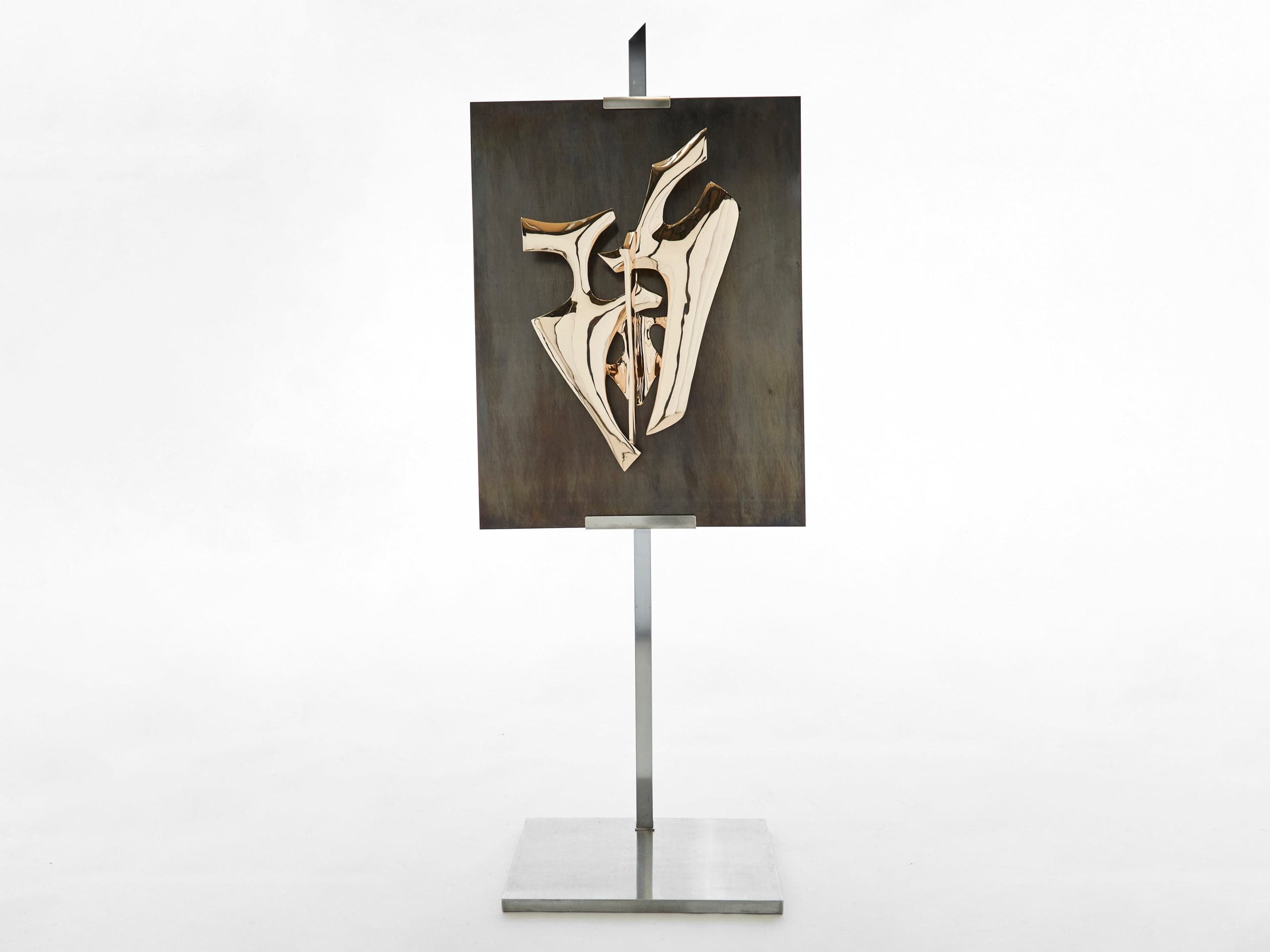 Sculpture Lumineuse ‘Coeur’ de Fred Brouard : Chef-d’œuvre de Bronze et Lumière