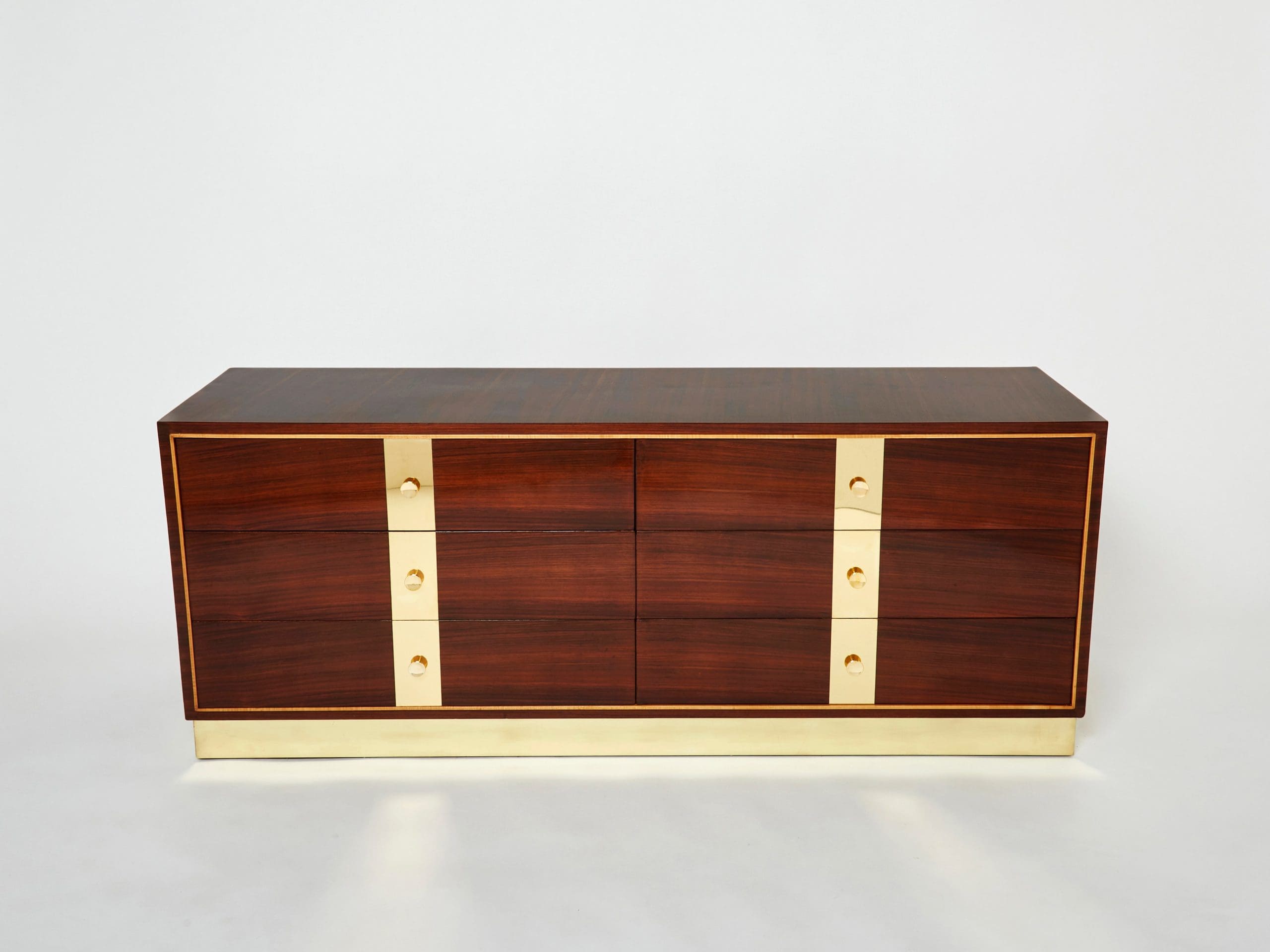 Commode en Palissandre et Laiton par ISA Bergamo (1950s)