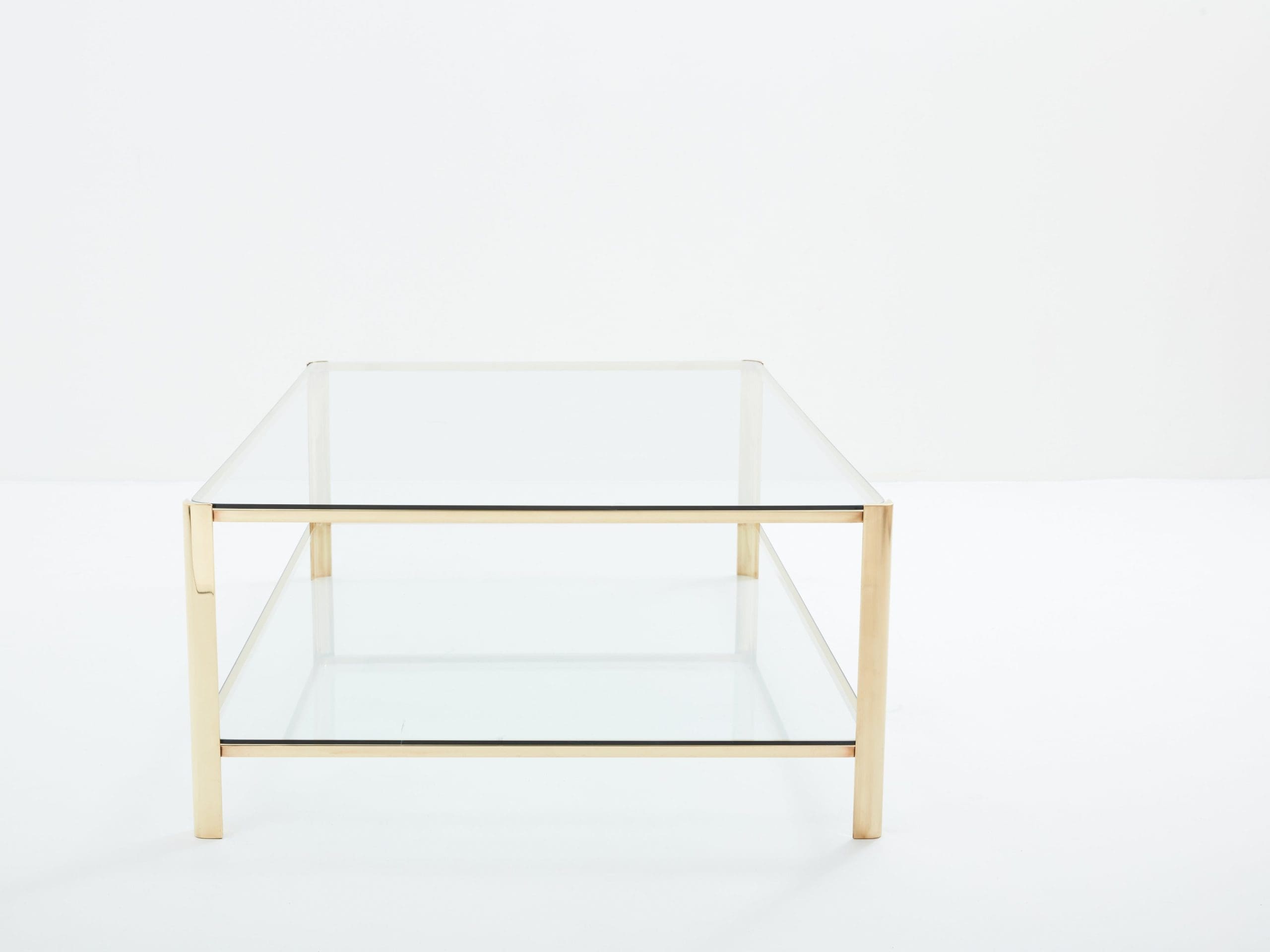 Table basse en bronze à deux niveaux par J.T. Lepelletier pour Broncz (1960s)