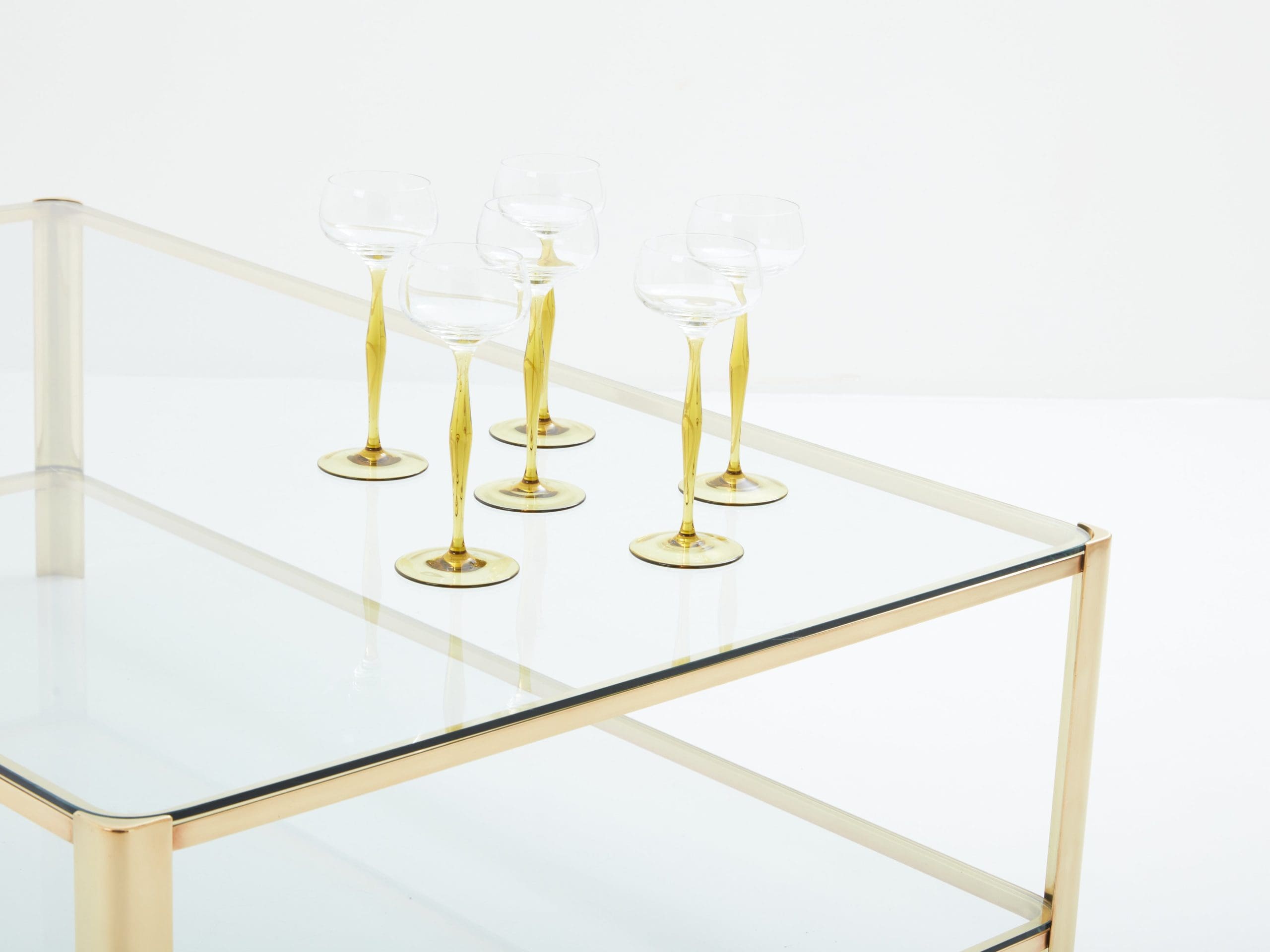 Table basse en bronze à deux niveaux par J.T. Lepelletier pour Broncz (1960s)