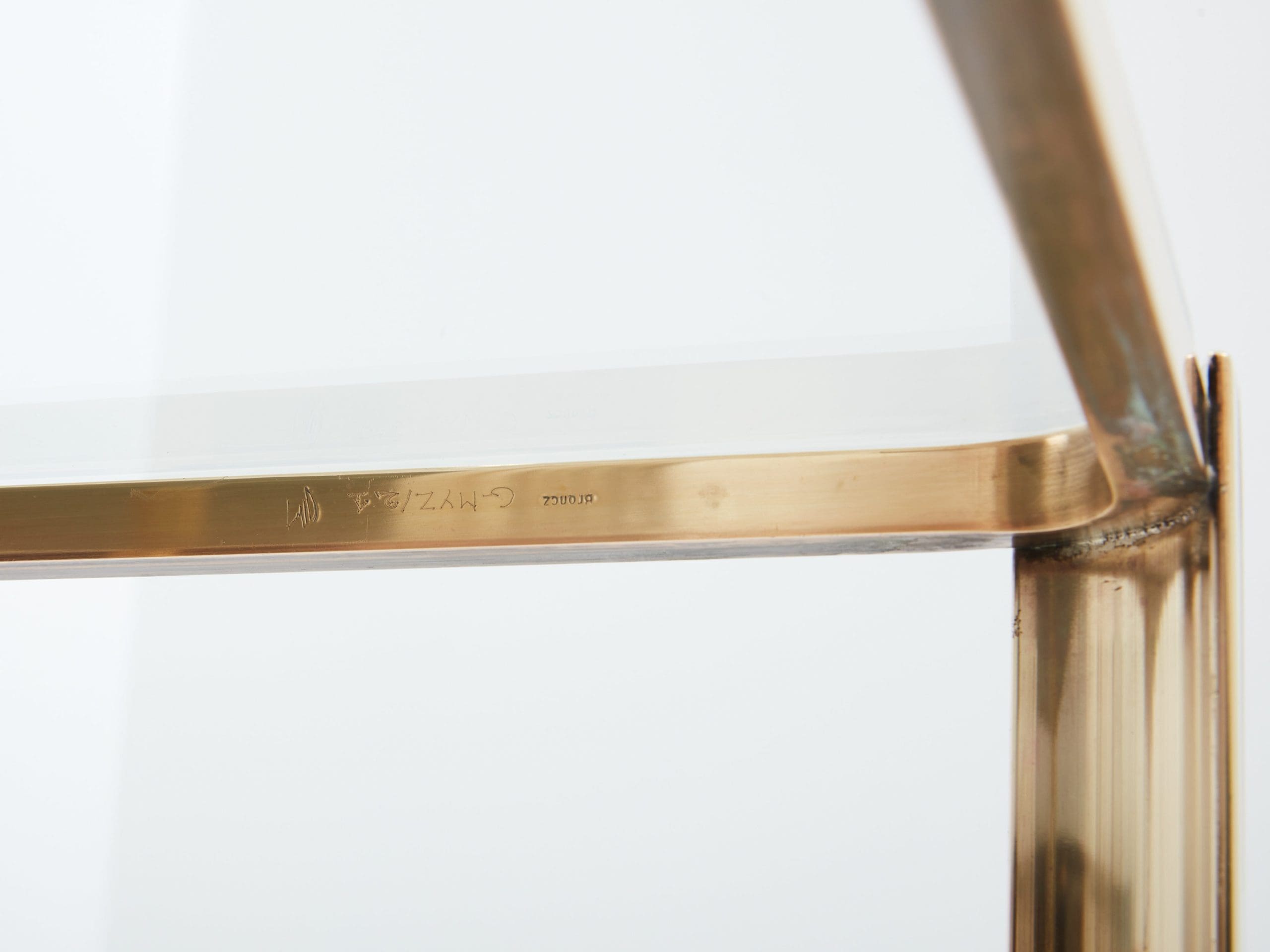 Table basse en bronze à deux niveaux par J.T. Lepelletier pour Broncz (1960s)