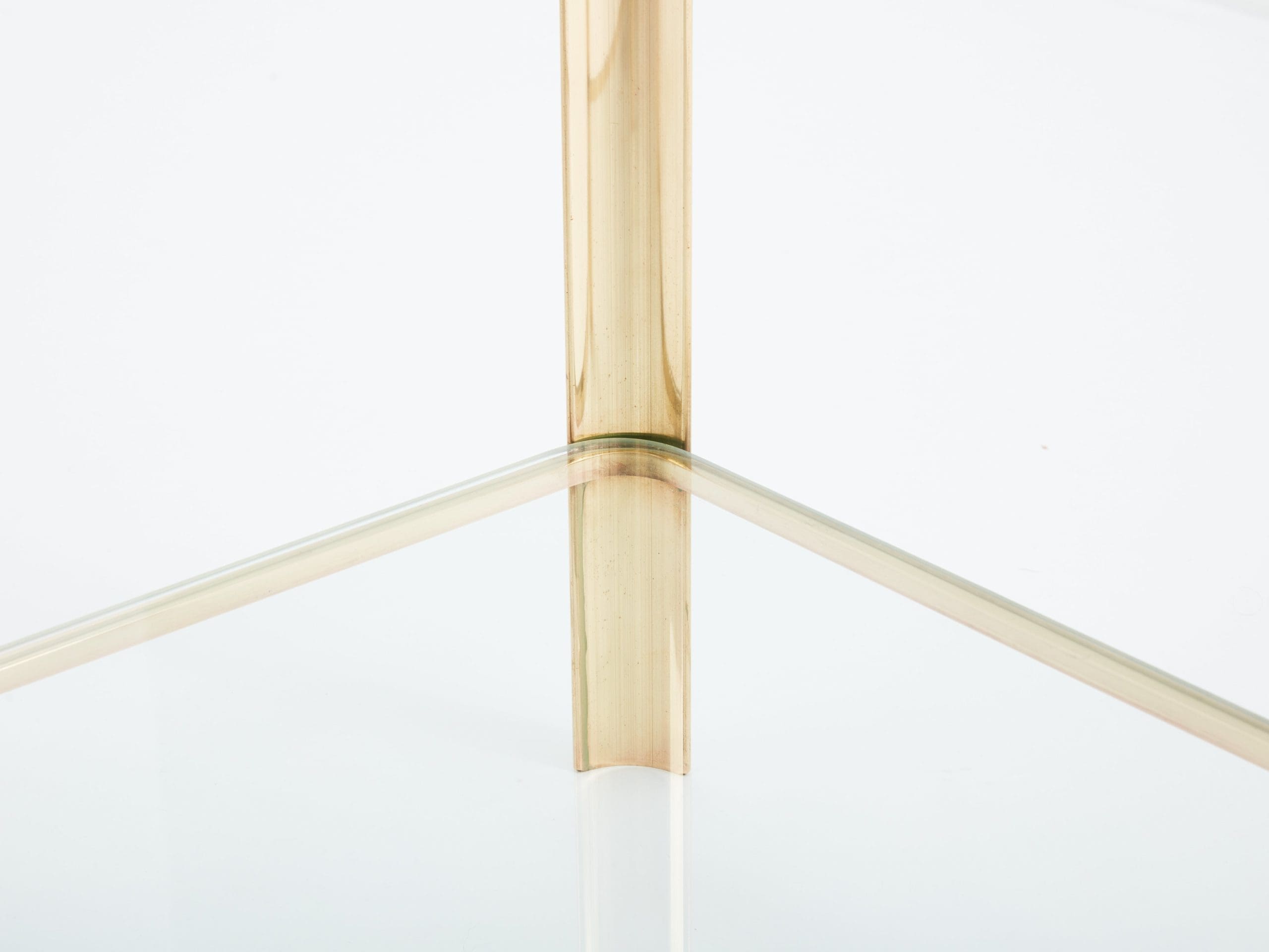 Two-tier Bronze glass side table by J.T. Lepelletier for Broncz 1960s