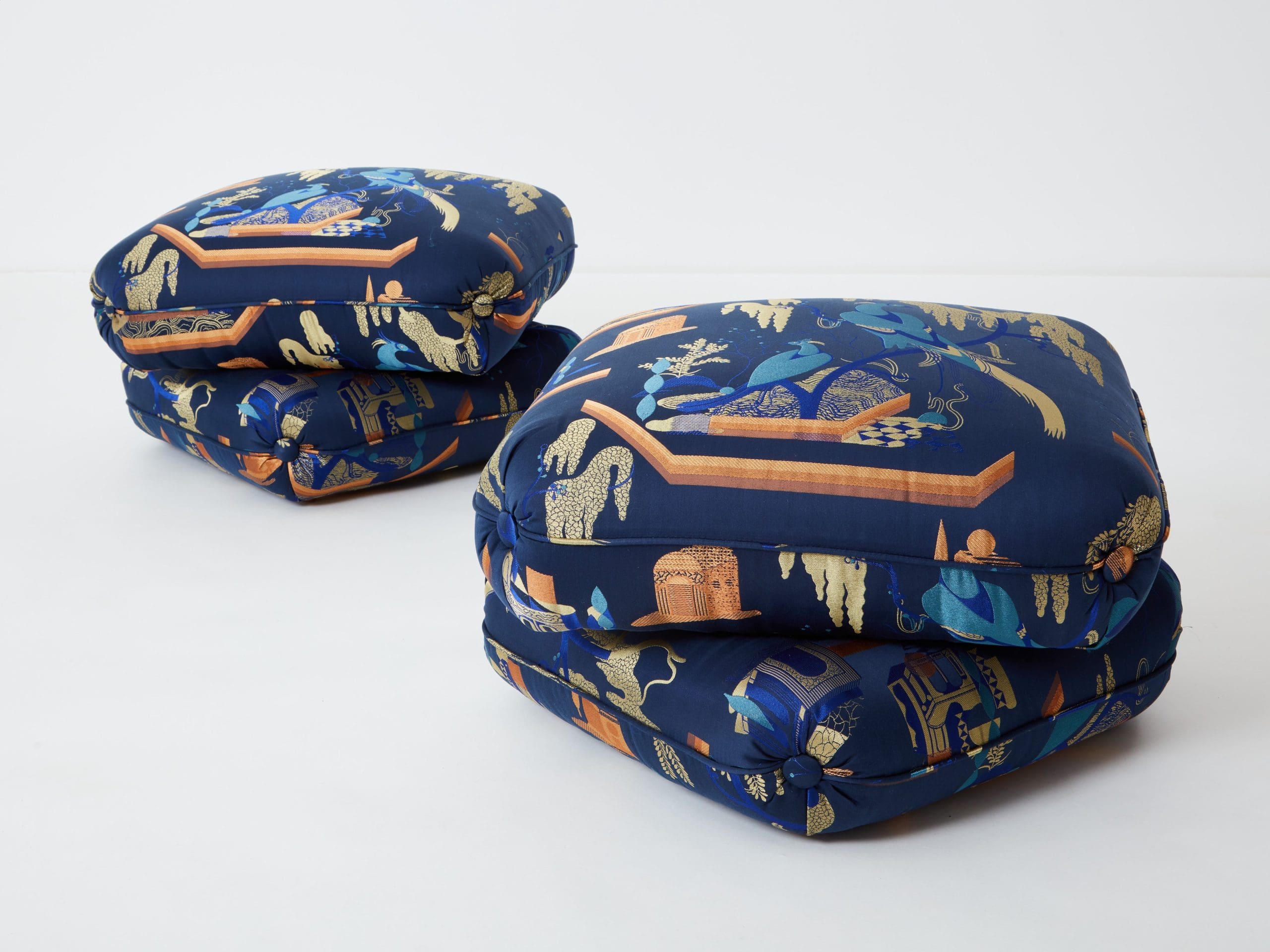 Tabourets d’exception par Jacques Charpentier pour Maison Jansen (1970s)