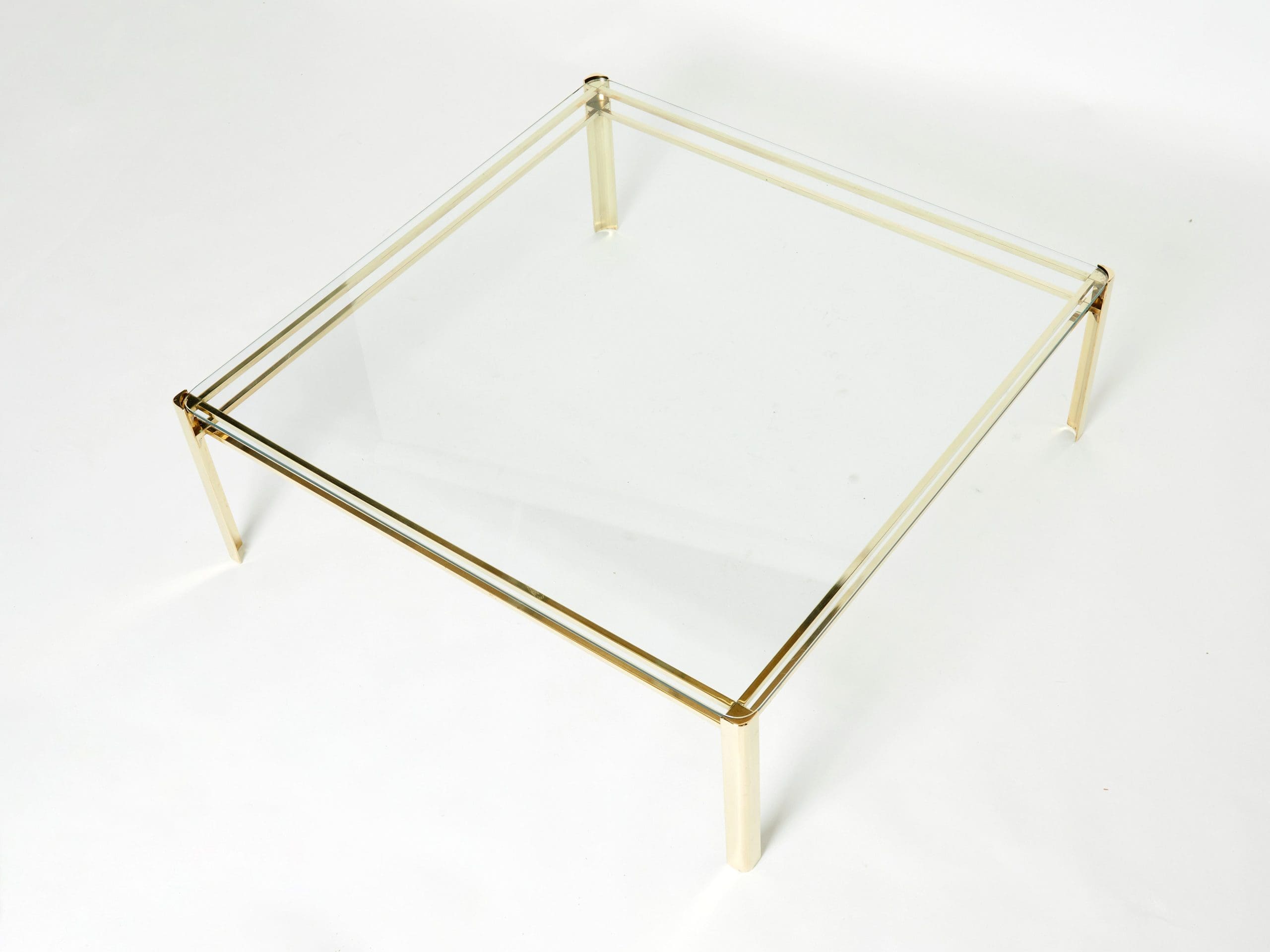 signed large square bronze coffee table j.t. lepelletier for broncz 1960s