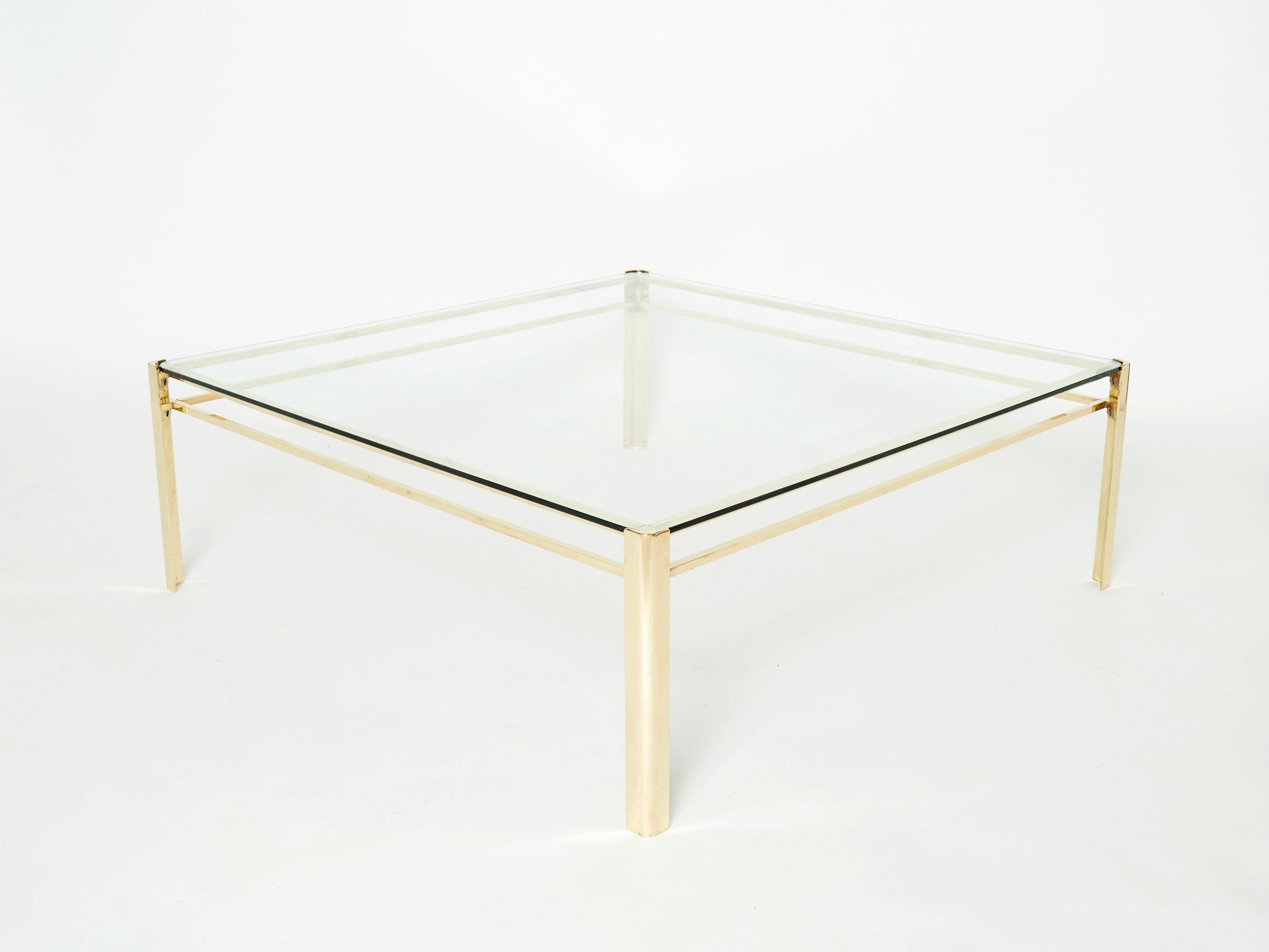 signed large square bronze coffee table j.t. lepelletier for broncz 1960s