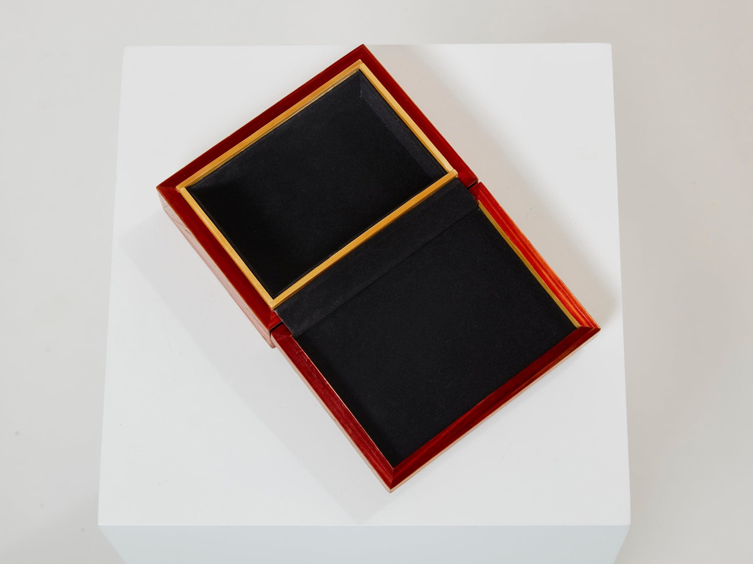 Coffret en marqueterie de paille Jean-Michel Frank des années 1930