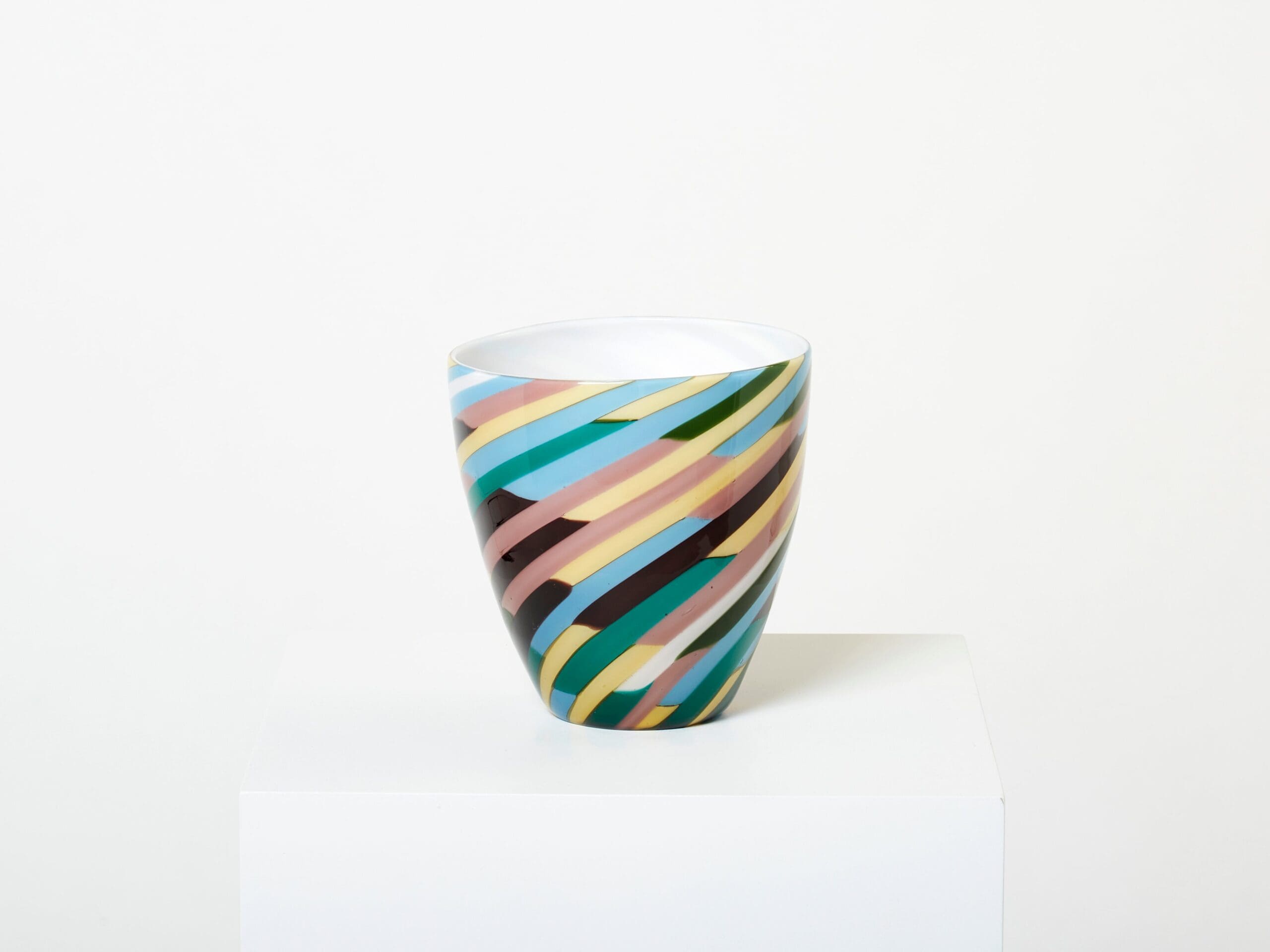 Vase en Verre Soufflé « Klee » par Laura de Santillana pour Venini, 1984