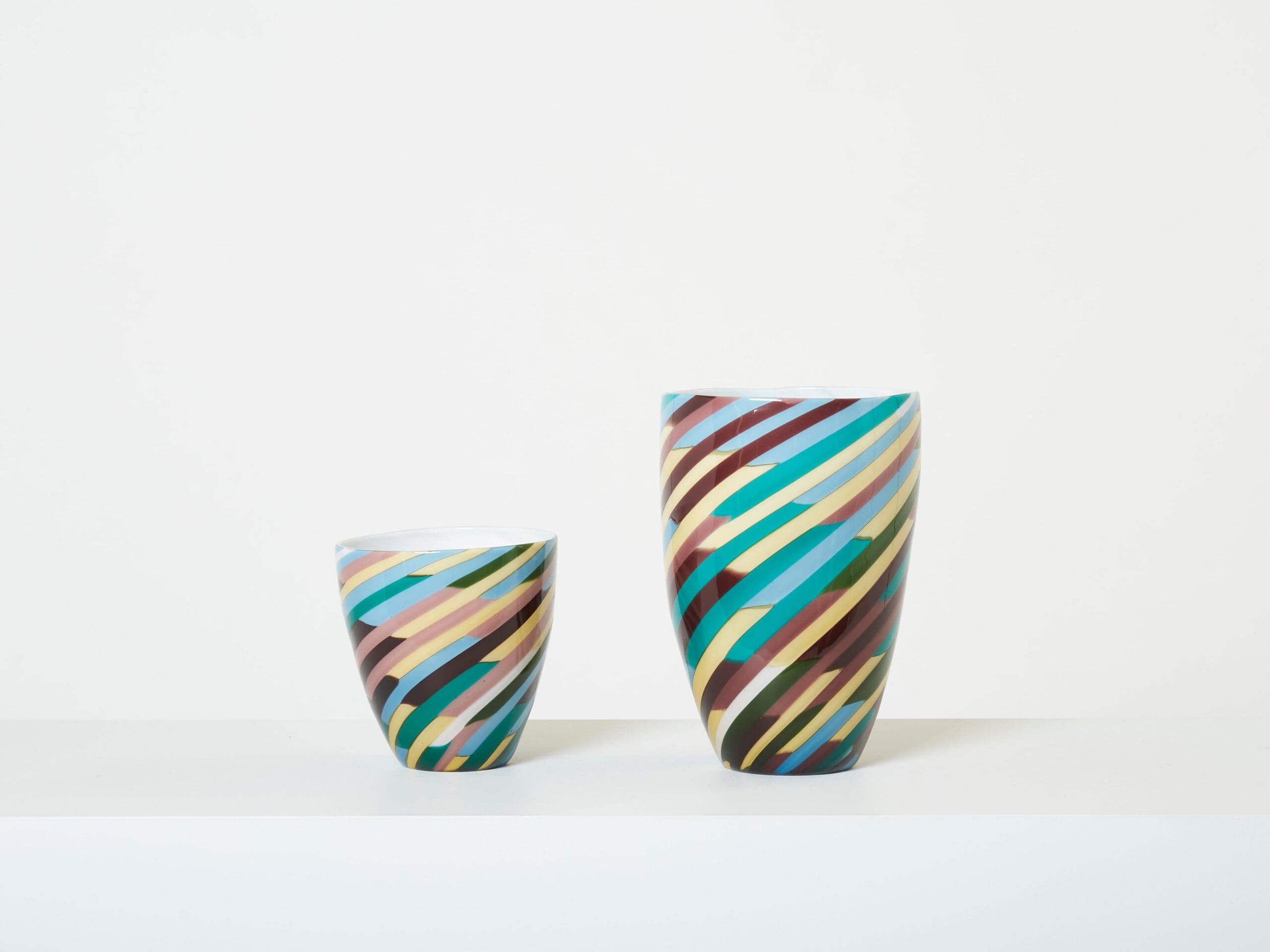 Vase en Verre Soufflé « Klee » par Laura de Santillana pour Venini, 1984