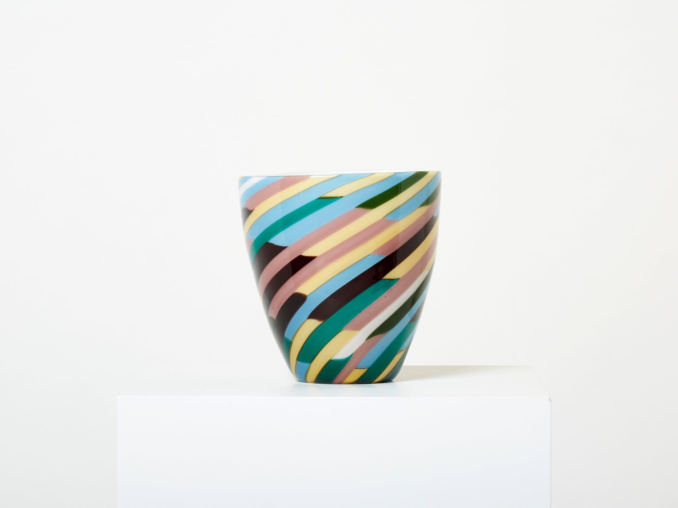 Vase en Verre Soufflé « Klee » par Laura de Santillana pour Venini, 1984