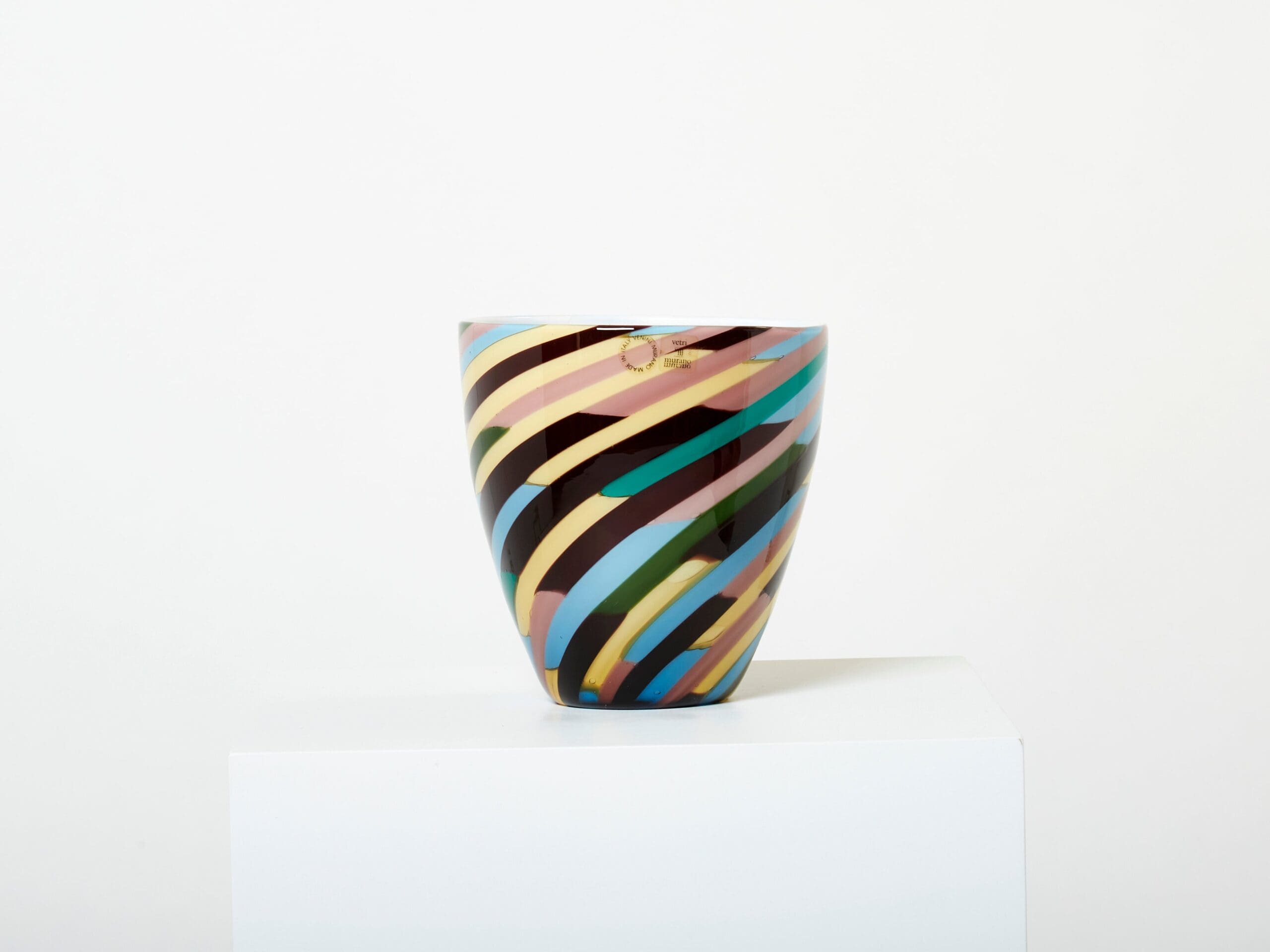 Vase en Verre Soufflé « Klee » par Laura de Santillana pour Venini, 1984