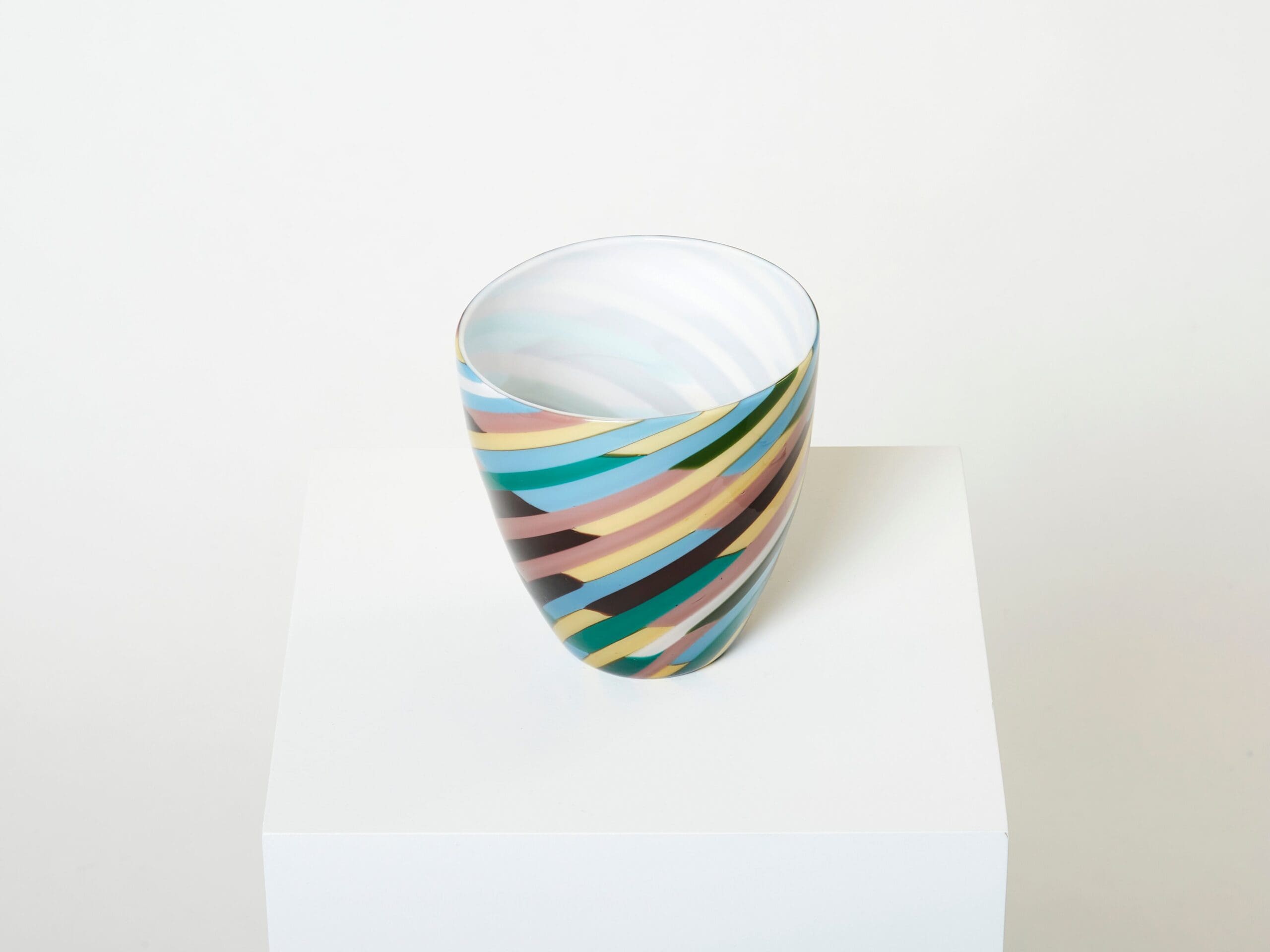 Vase en Verre Soufflé « Klee » par Laura de Santillana pour Venini, 1984