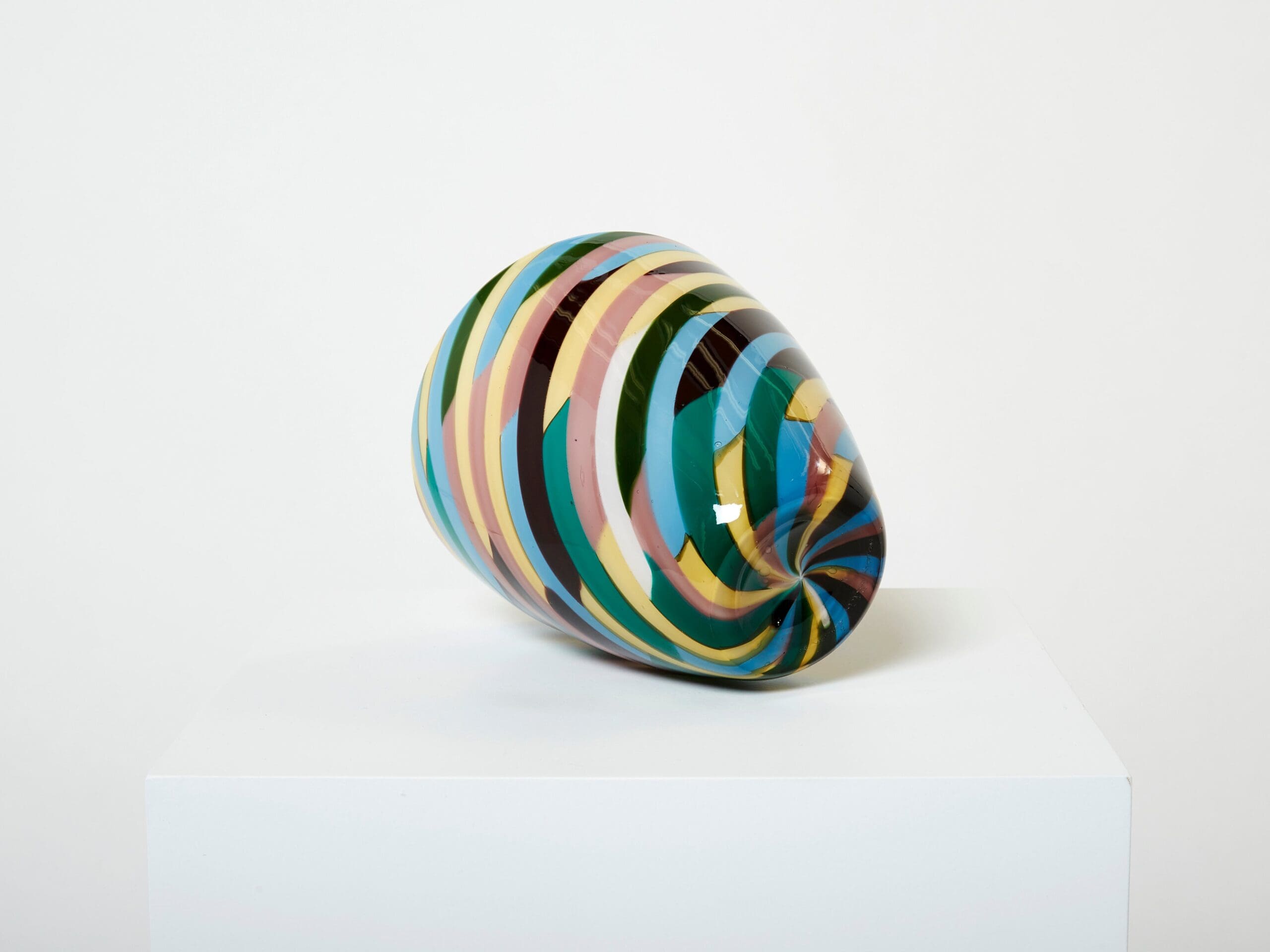 Vase en Verre Soufflé « Klee » par Laura de Santillana pour Venini, 1984