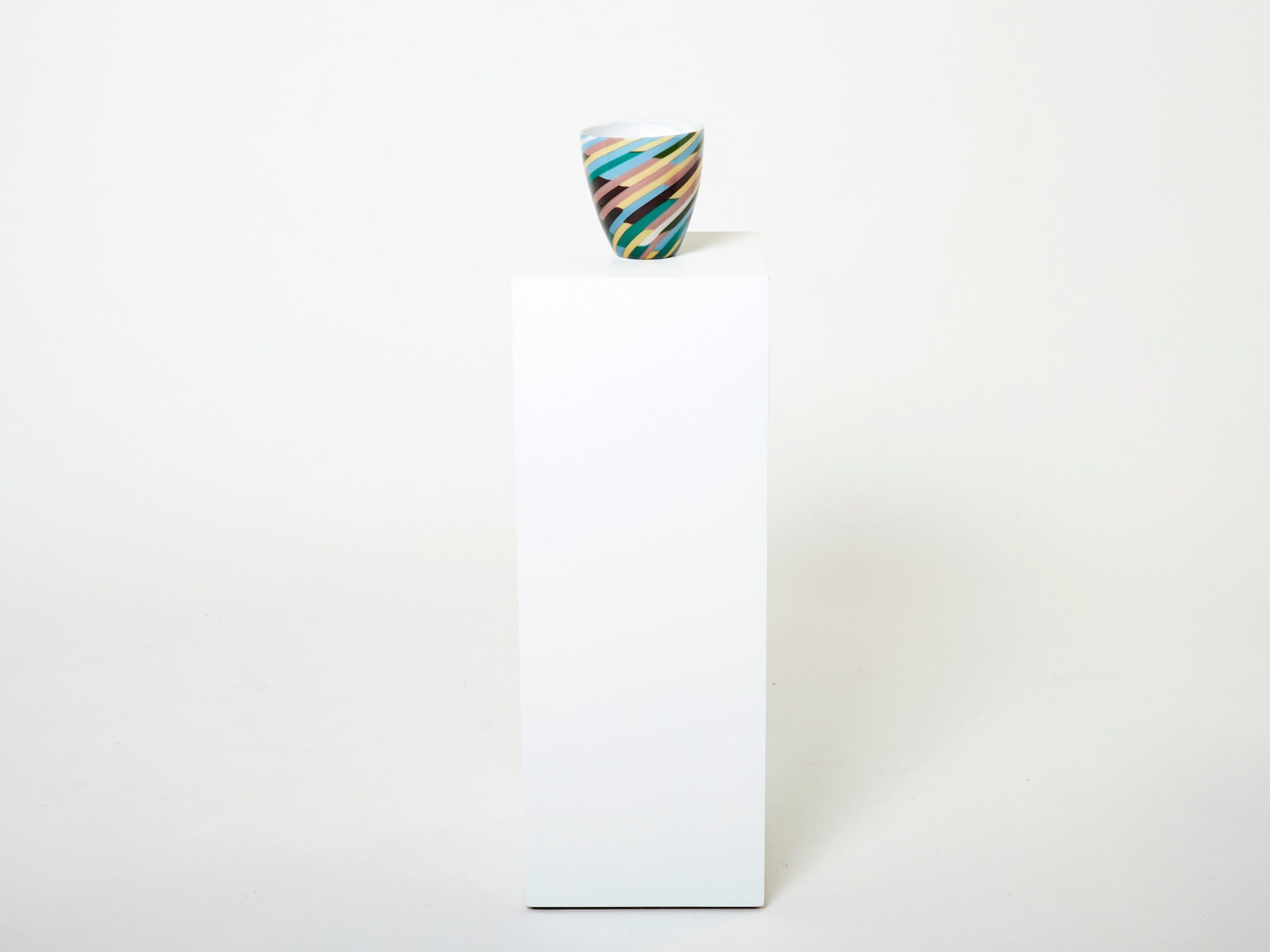 Vase en Verre Soufflé « Klee » par Laura de Santillana pour Venini, 1984