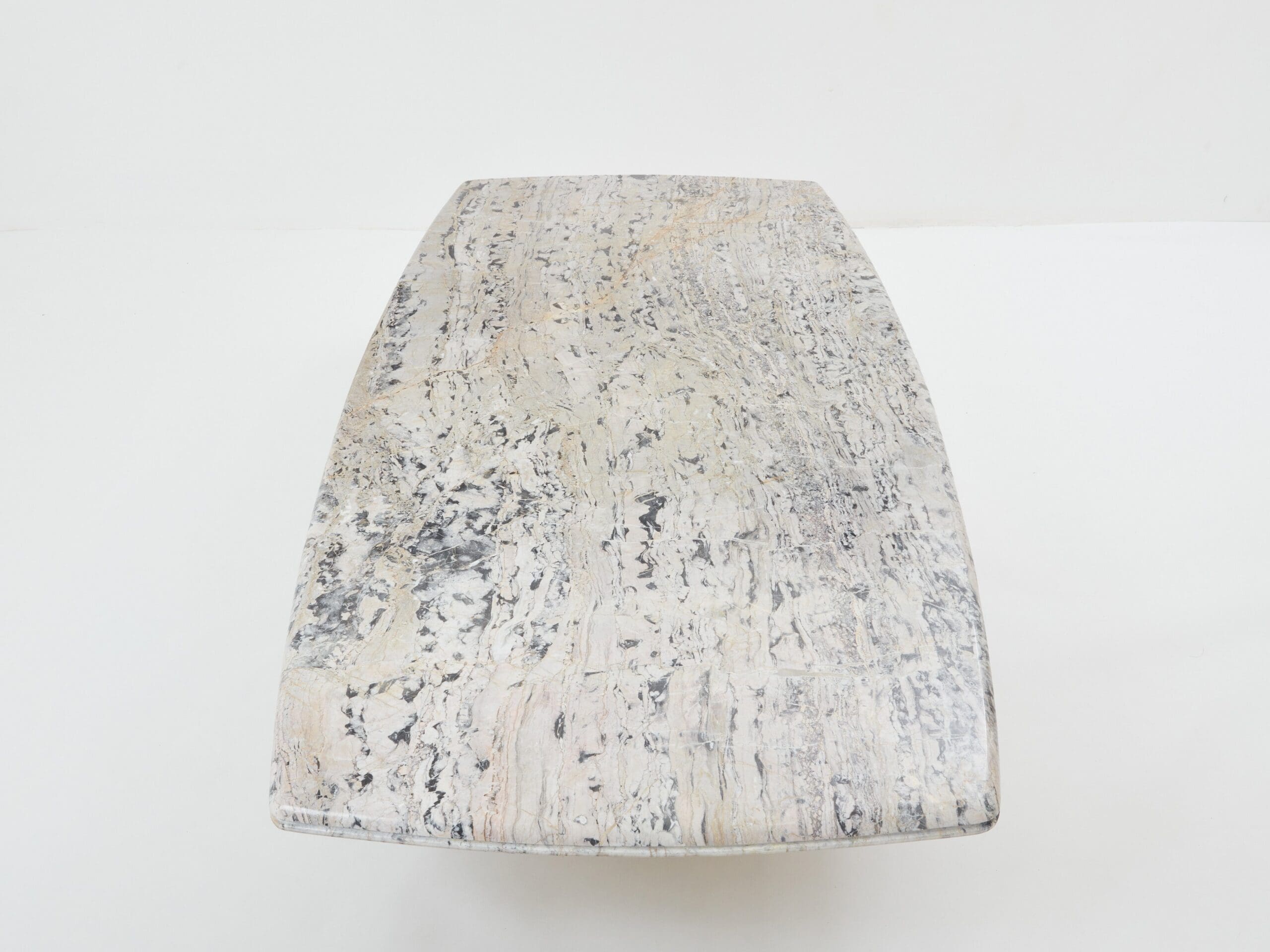 Table Basse en Marbre Sicilien Greige des Années 1970