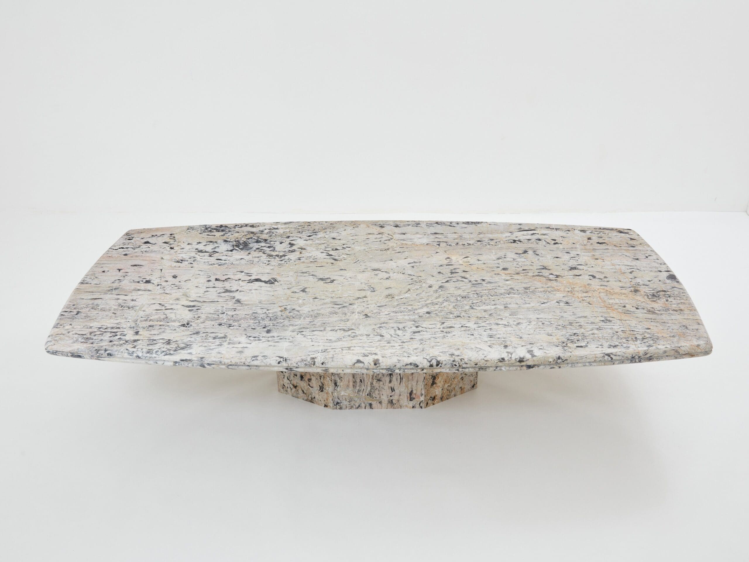 Table Basse en Marbre Sicilien Greige des Années 1970