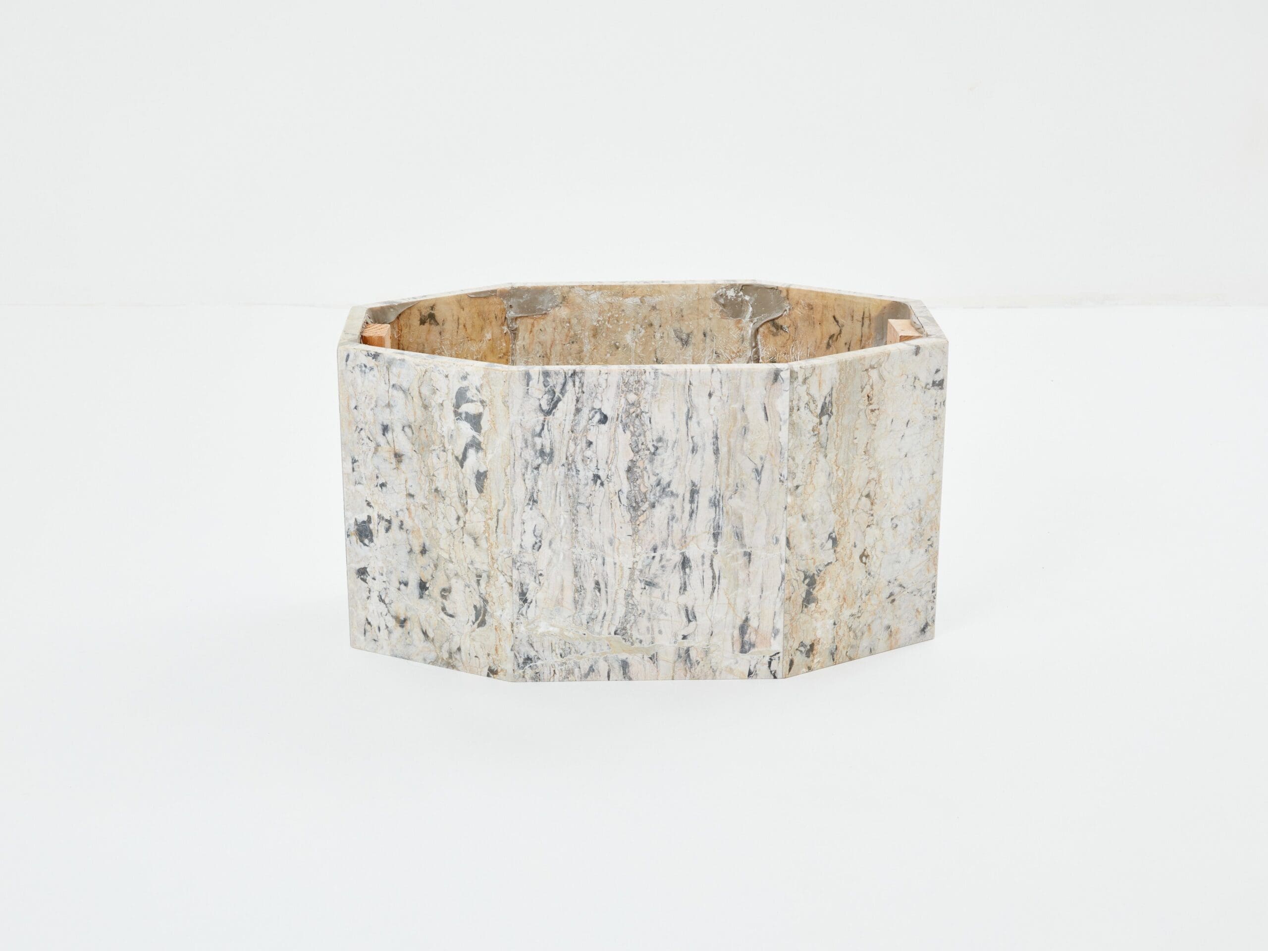 Table Basse en Marbre Sicilien Greige des Années 1970