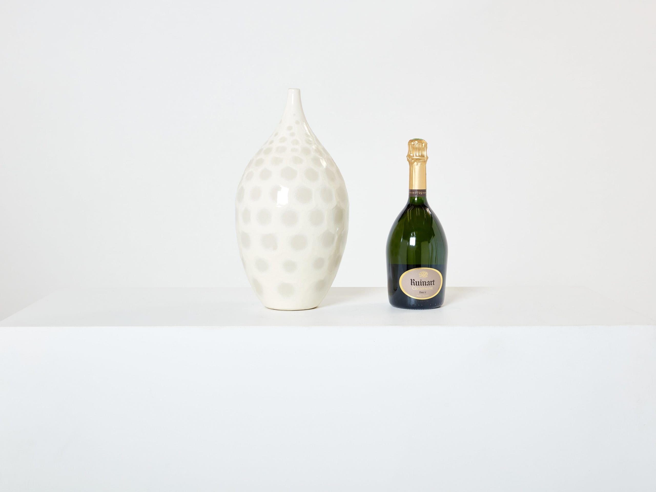 Grand Vase en Céramique Craquelée Blanc par Habitat, Années 1980