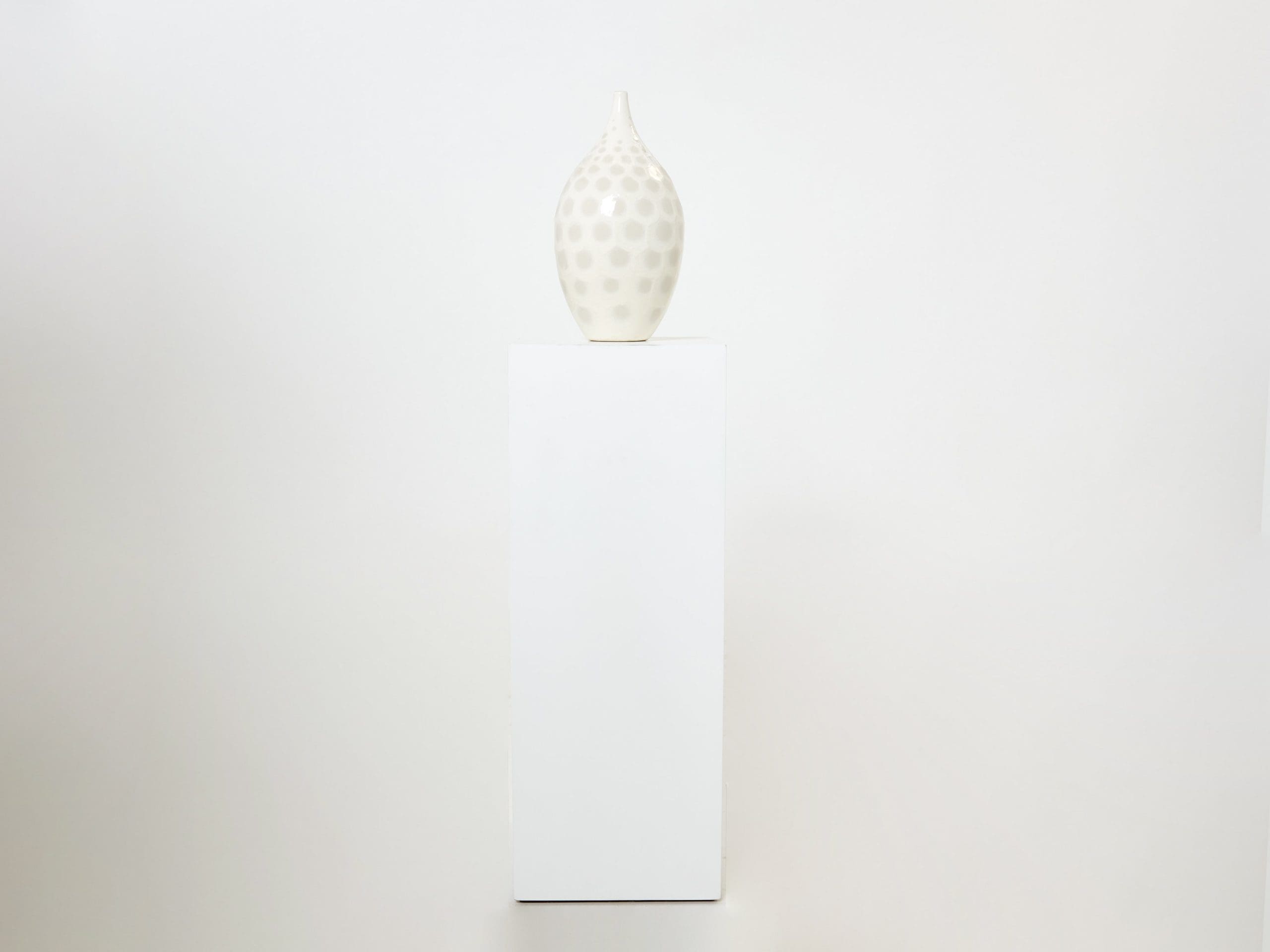 Grand Vase en Céramique Craquelée Blanc par Habitat, Années 1980