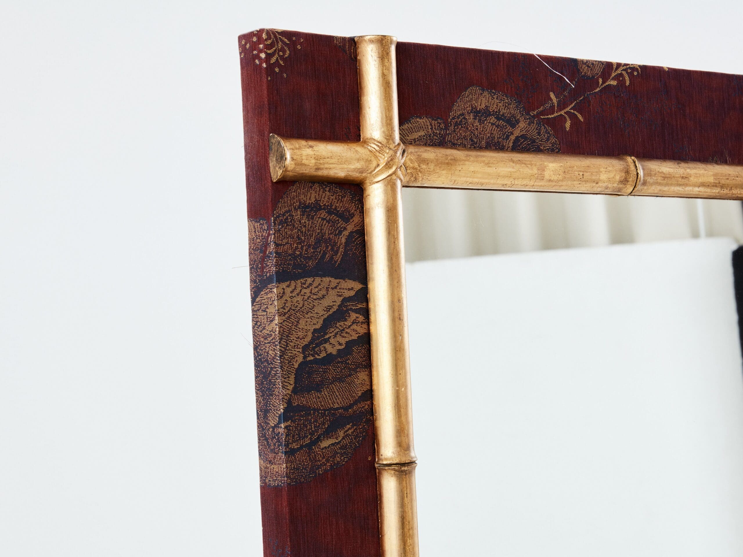 Grande Paire de Miroirs Français du XIXe Siècle en Faux Bambou Doré