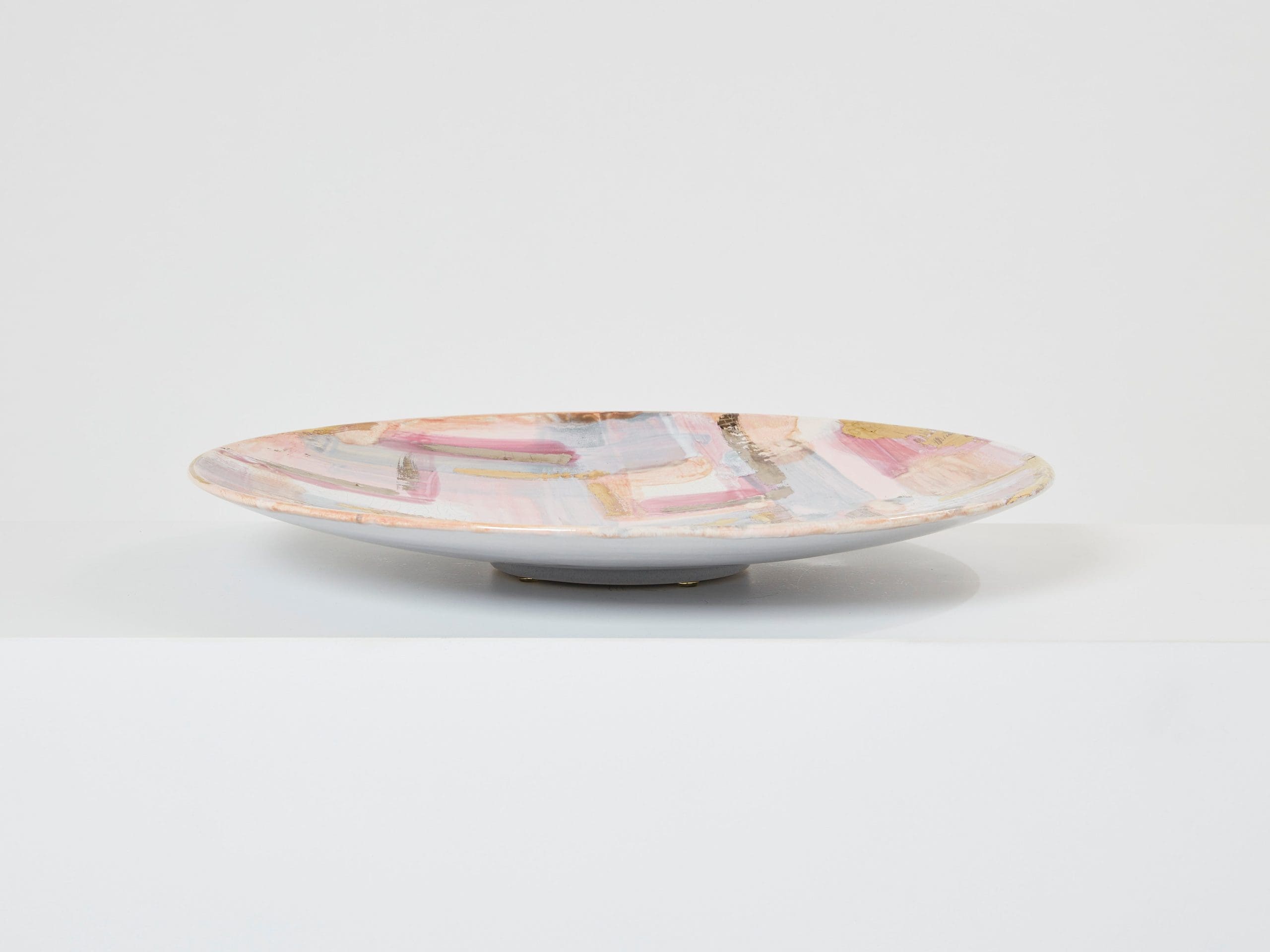 Grande Assiette Émaillée Dorée par Les Héritiers (1990)