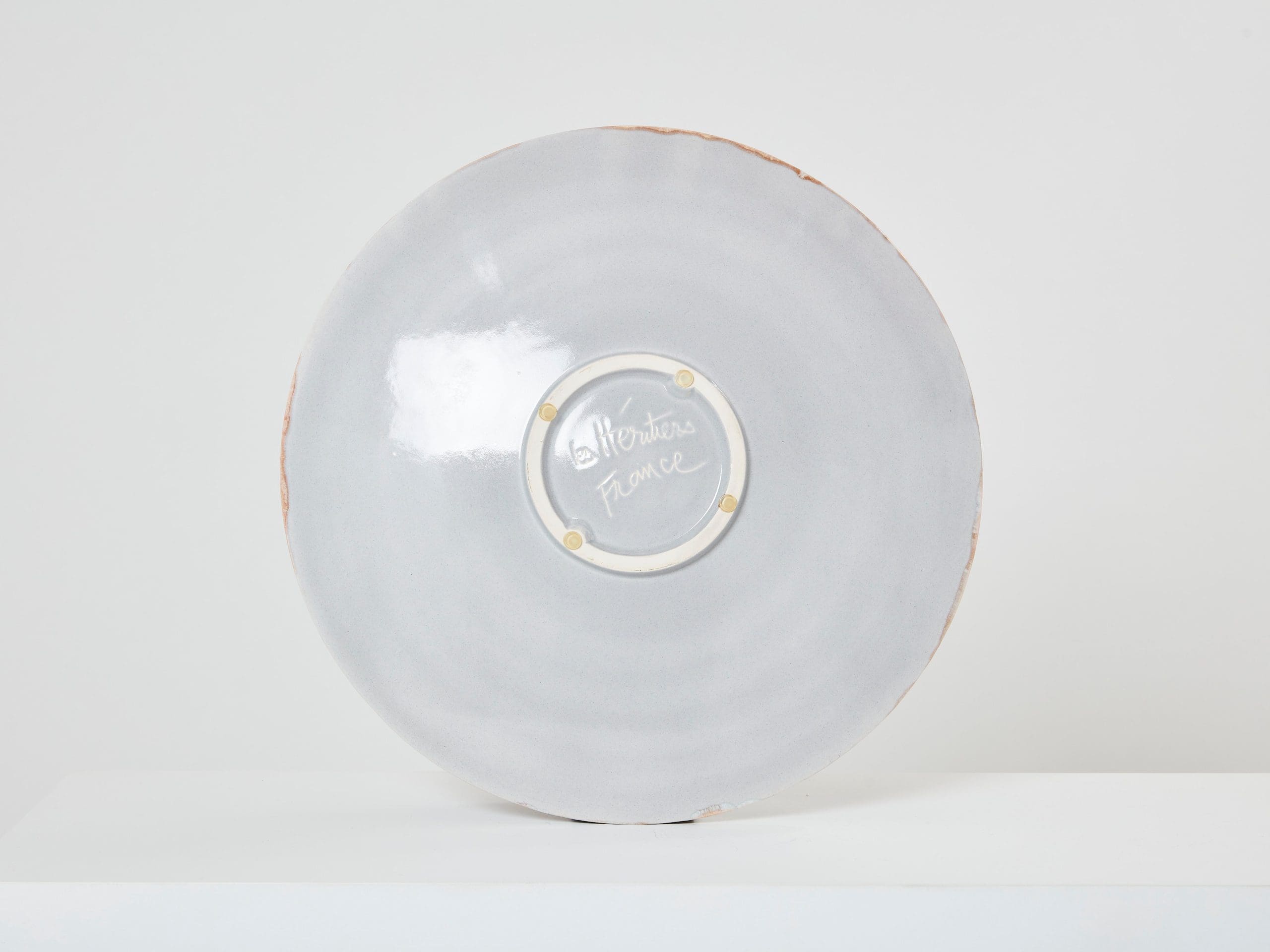 Grande Assiette Émaillée Dorée par Les Héritiers (1990)