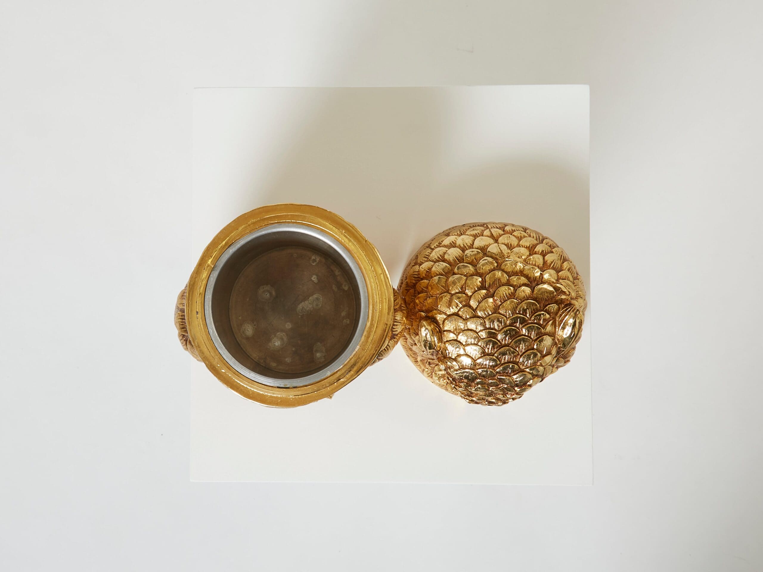 Mauro Manetti owl Ice Bucket gilt plated Italy from 1960