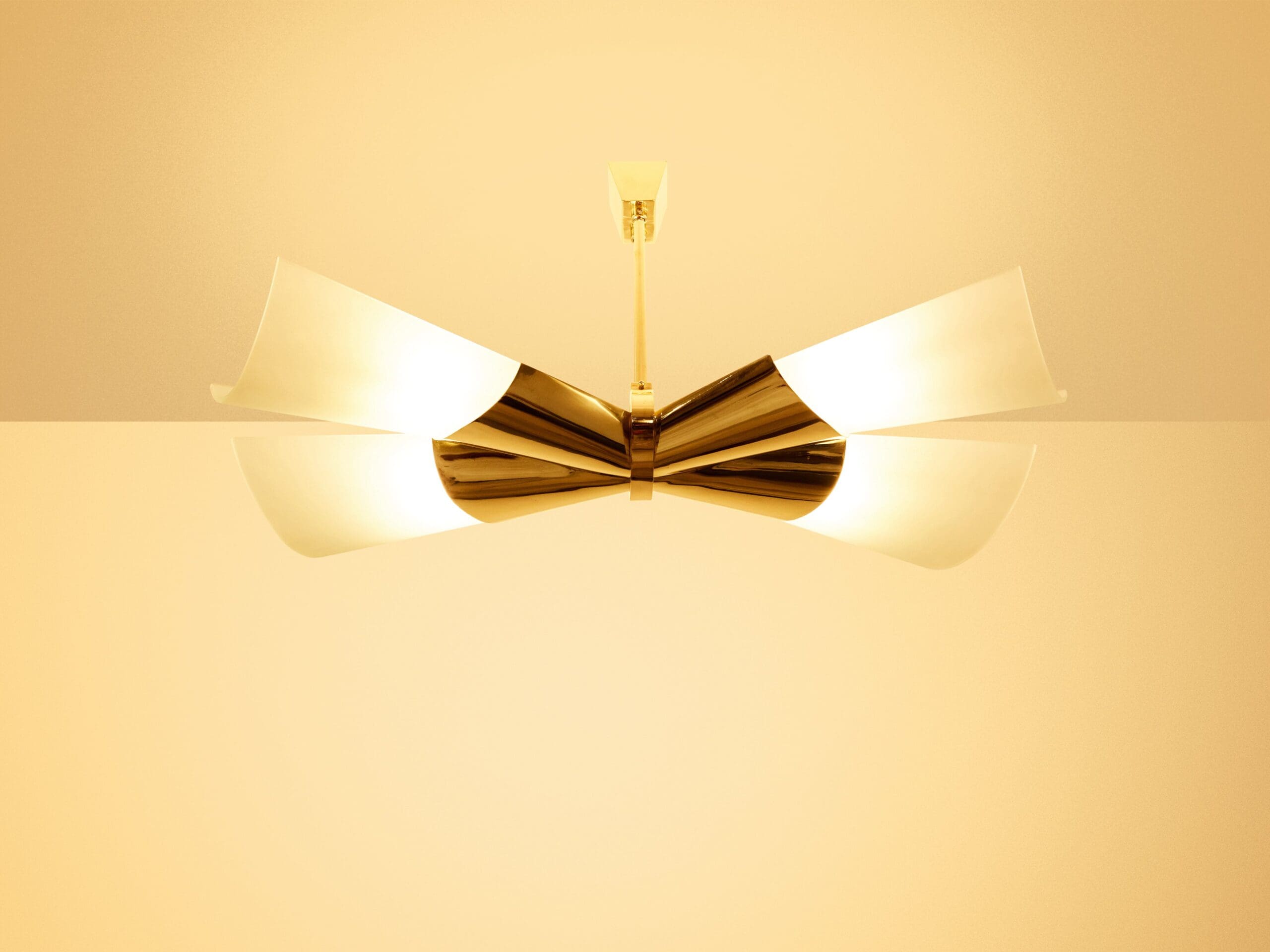 Lustre en Laiton et Verre Opalin par Max Ingrand pour Fontana Arte, 1955