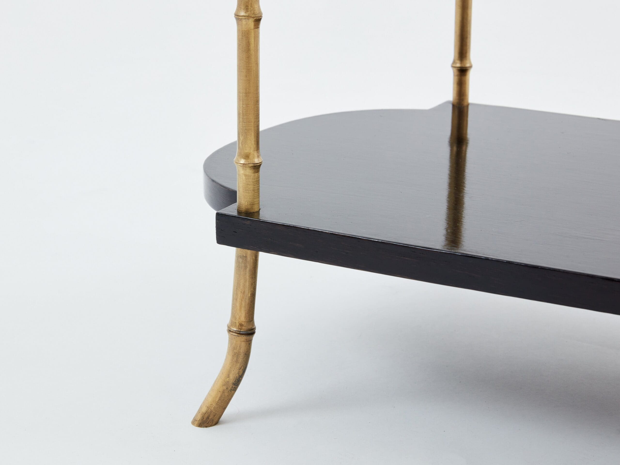 Paire de Tables d’Appoint Maison Baguès en Bronze et Marqueterie, Années 1940