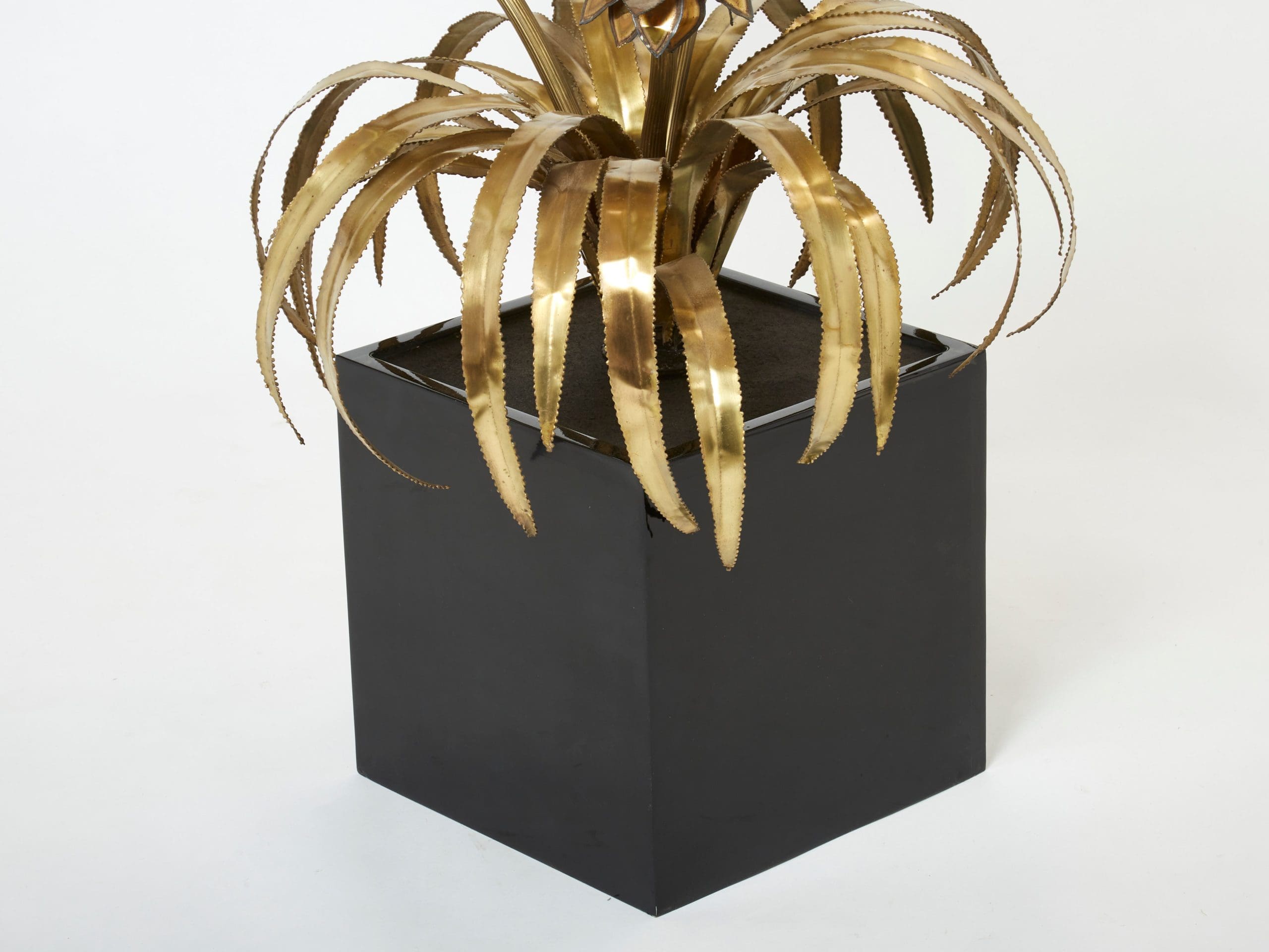 Paire de Lampadaires Ananas en Laiton par Maison Jansen, 1970s