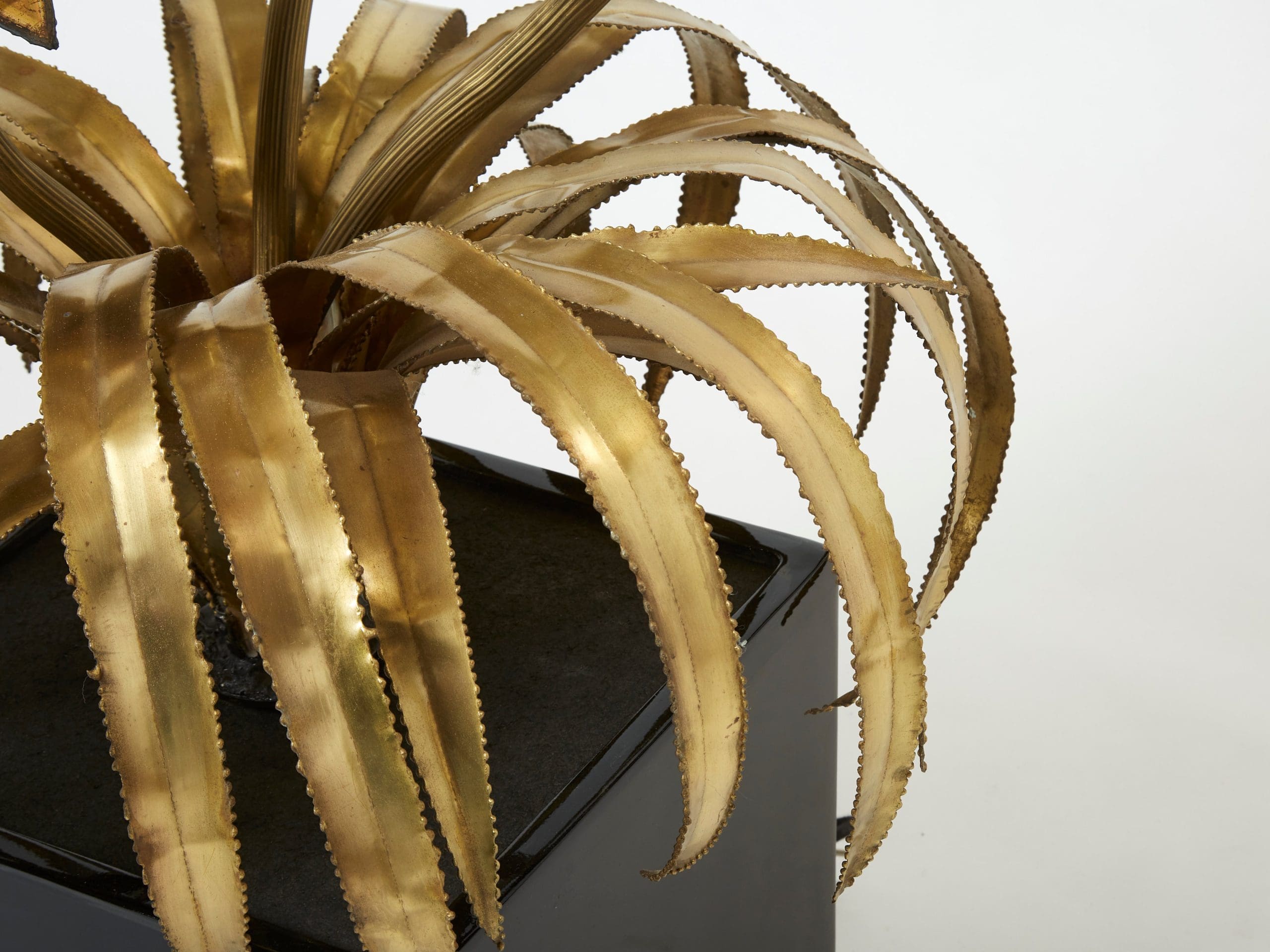 Paire de Lampadaires Ananas en Laiton par Maison Jansen, 1970s