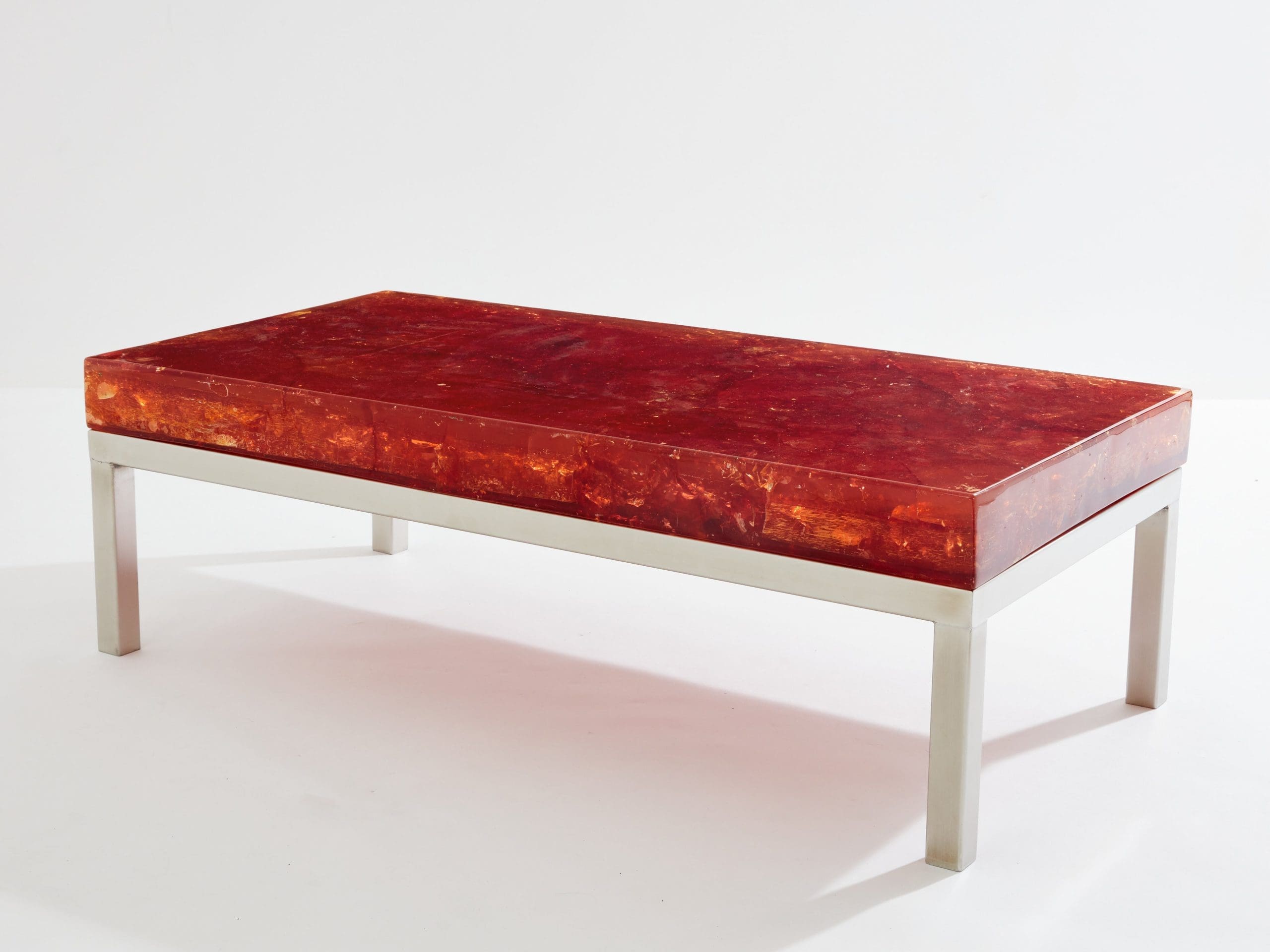 Table Basse en Résine Fractale de Marie-Claude de Fouquières (1970s)