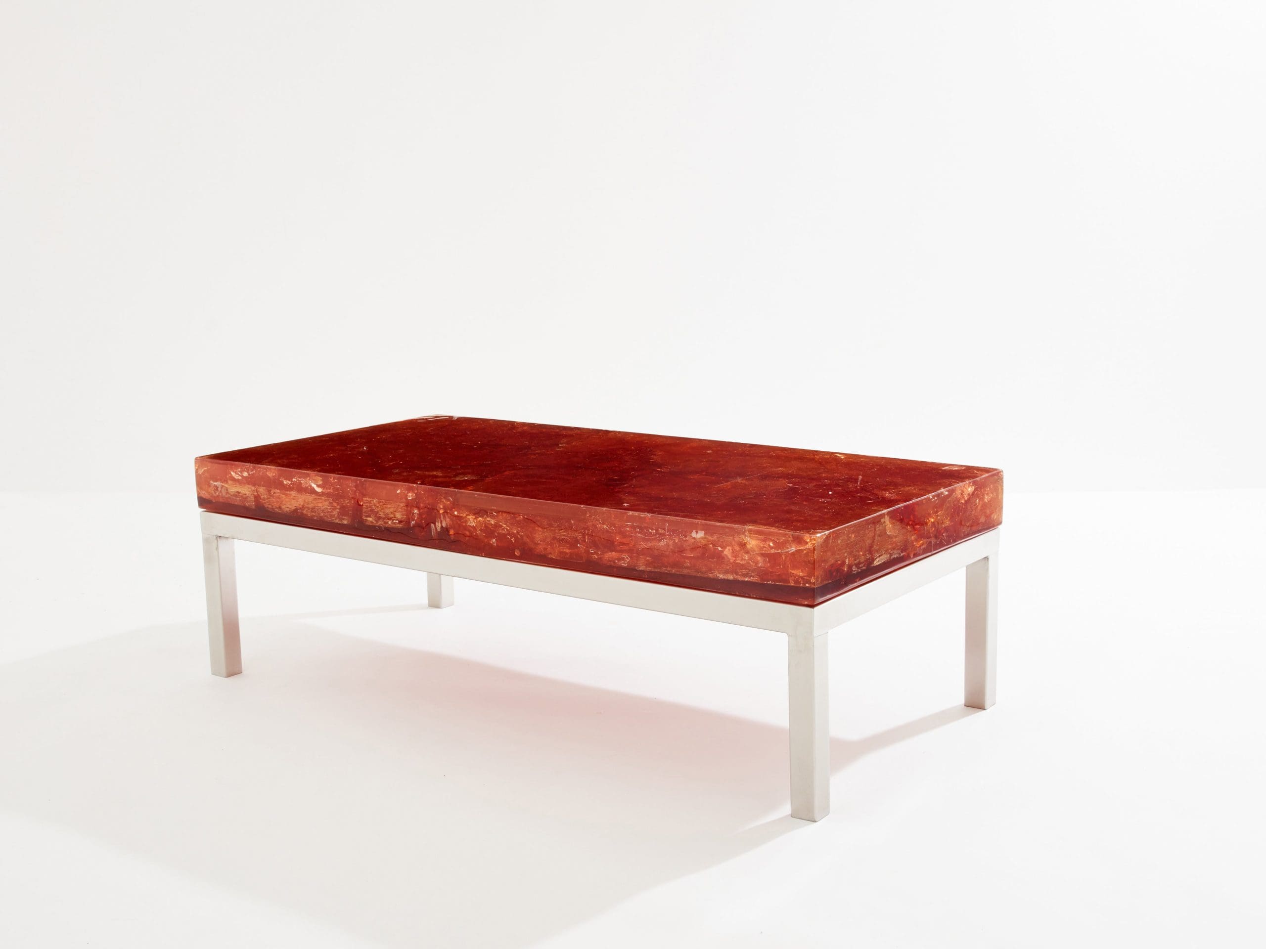 Table Basse en Résine Fractale de Marie-Claude de Fouquières (1970s)