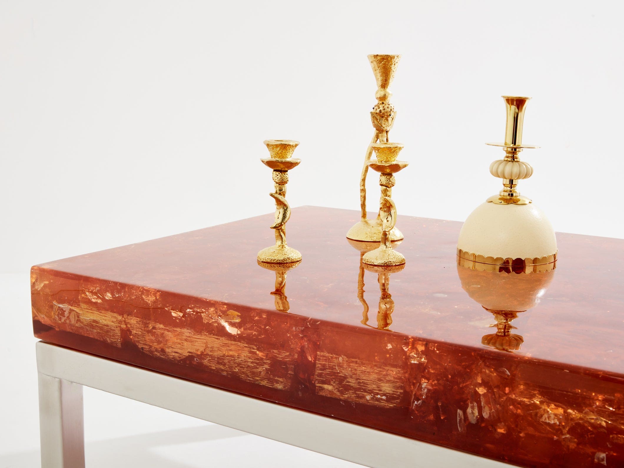 Table Basse en Résine Fractale de Marie-Claude de Fouquières (1970s)