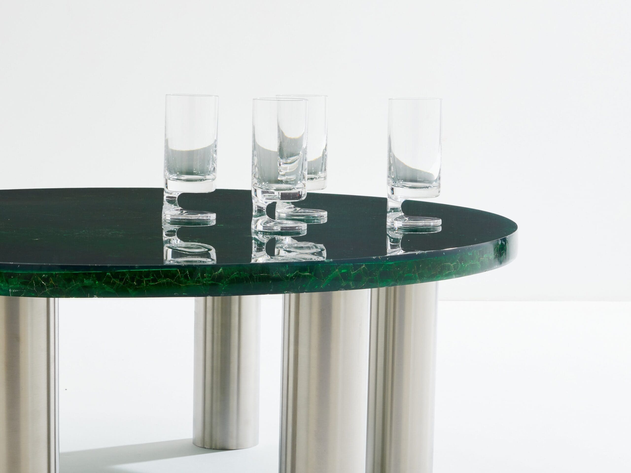 Table Basse Ronde en Résine Fractale – Marie-Claude de Fouquières, 1970