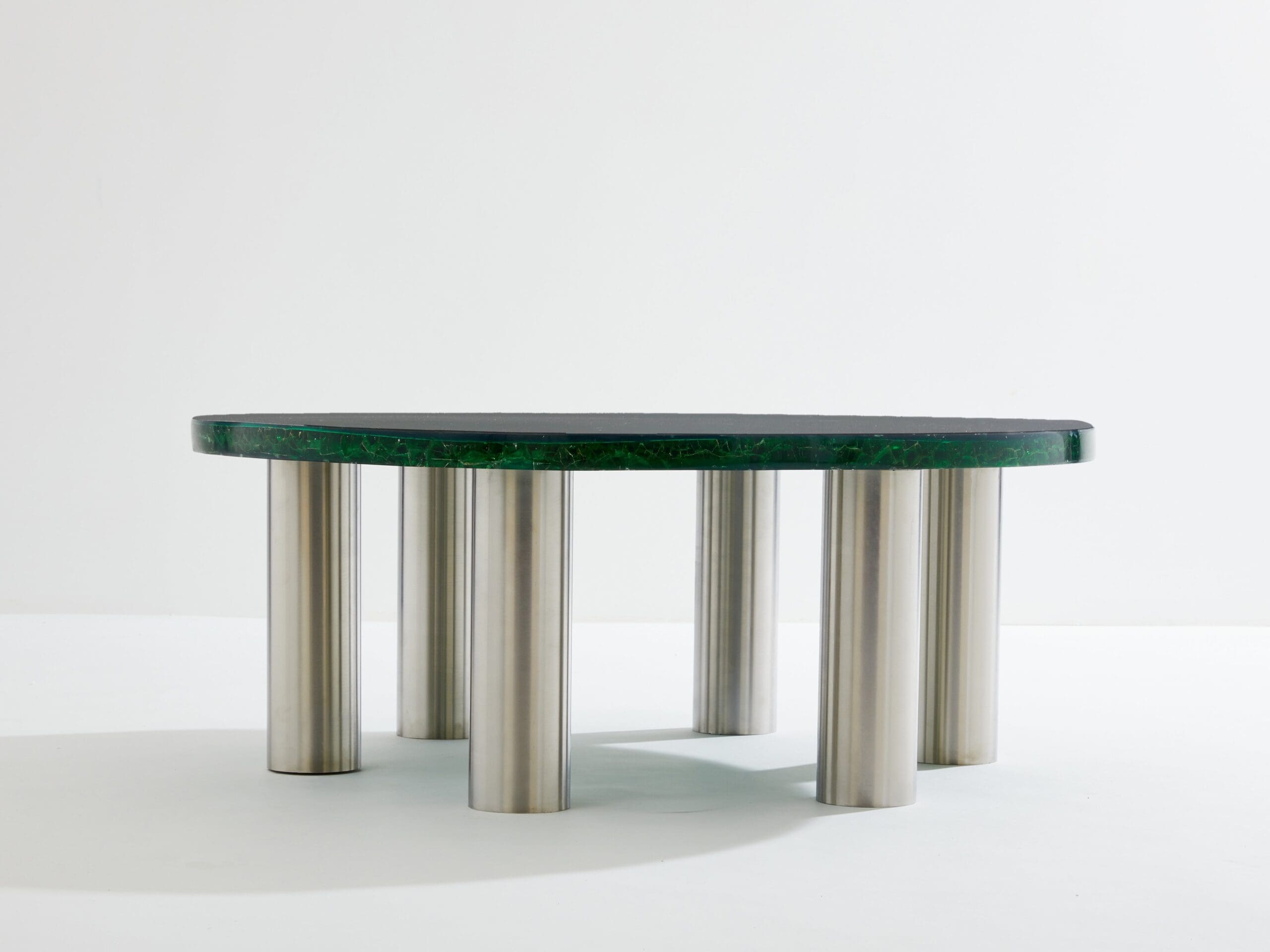 Table Basse Ronde en Résine Fractale – Marie-Claude de Fouquières, 1970
