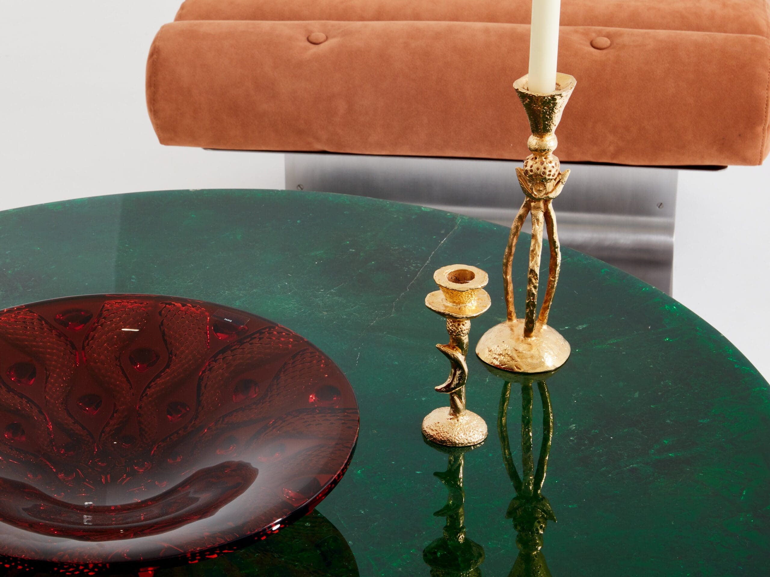 Table Basse Ronde en Résine Fractale – Marie-Claude de Fouquières, 1970