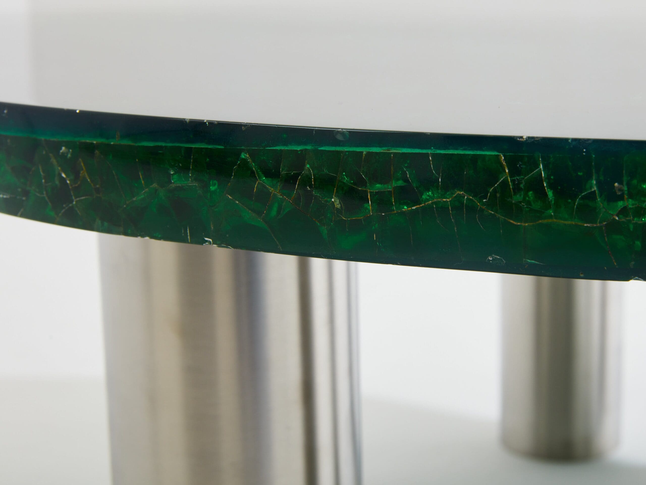 Table Basse Ronde en Résine Fractale – Marie-Claude de Fouquières, 1970