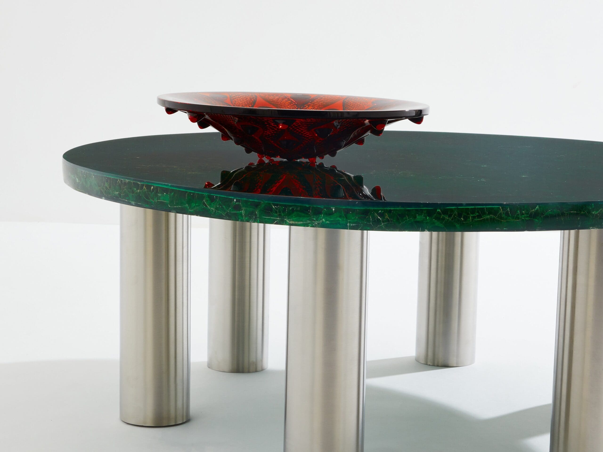 Table Basse Ronde en Résine Fractale – Marie-Claude de Fouquières, 1970