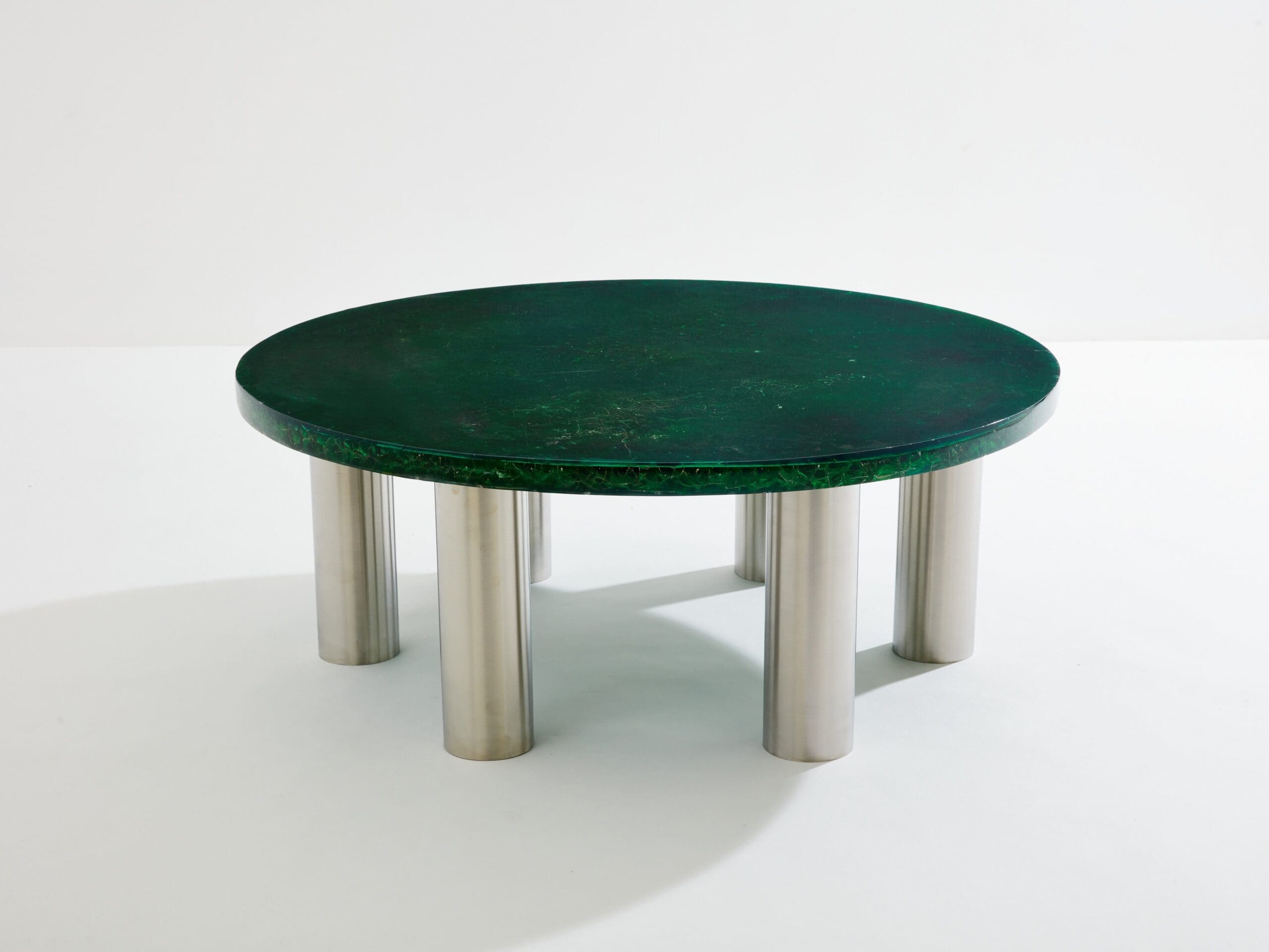 Table Basse Ronde en Résine Fractale – Marie-Claude de Fouquières, 1970