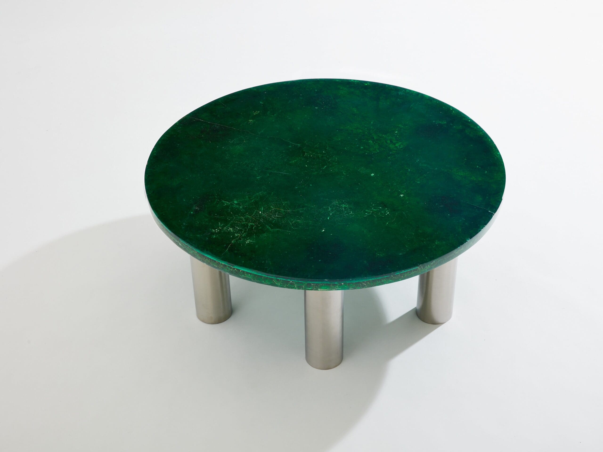 Table Basse Ronde en Résine Fractale – Marie-Claude de Fouquières, 1970