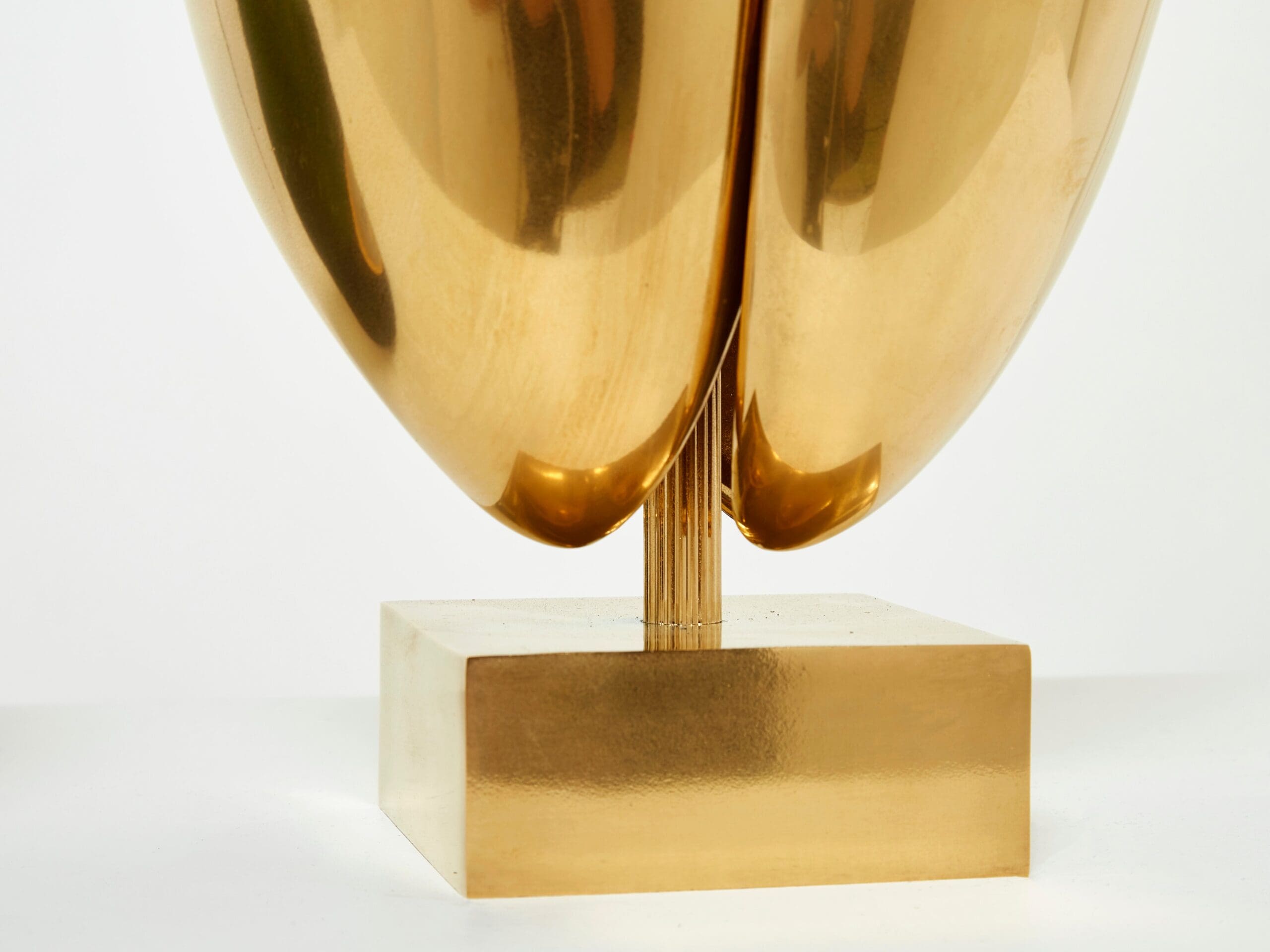 Lampe-Sculpture en Bronze Doré « Flamme » par Michel Armand, 1970s