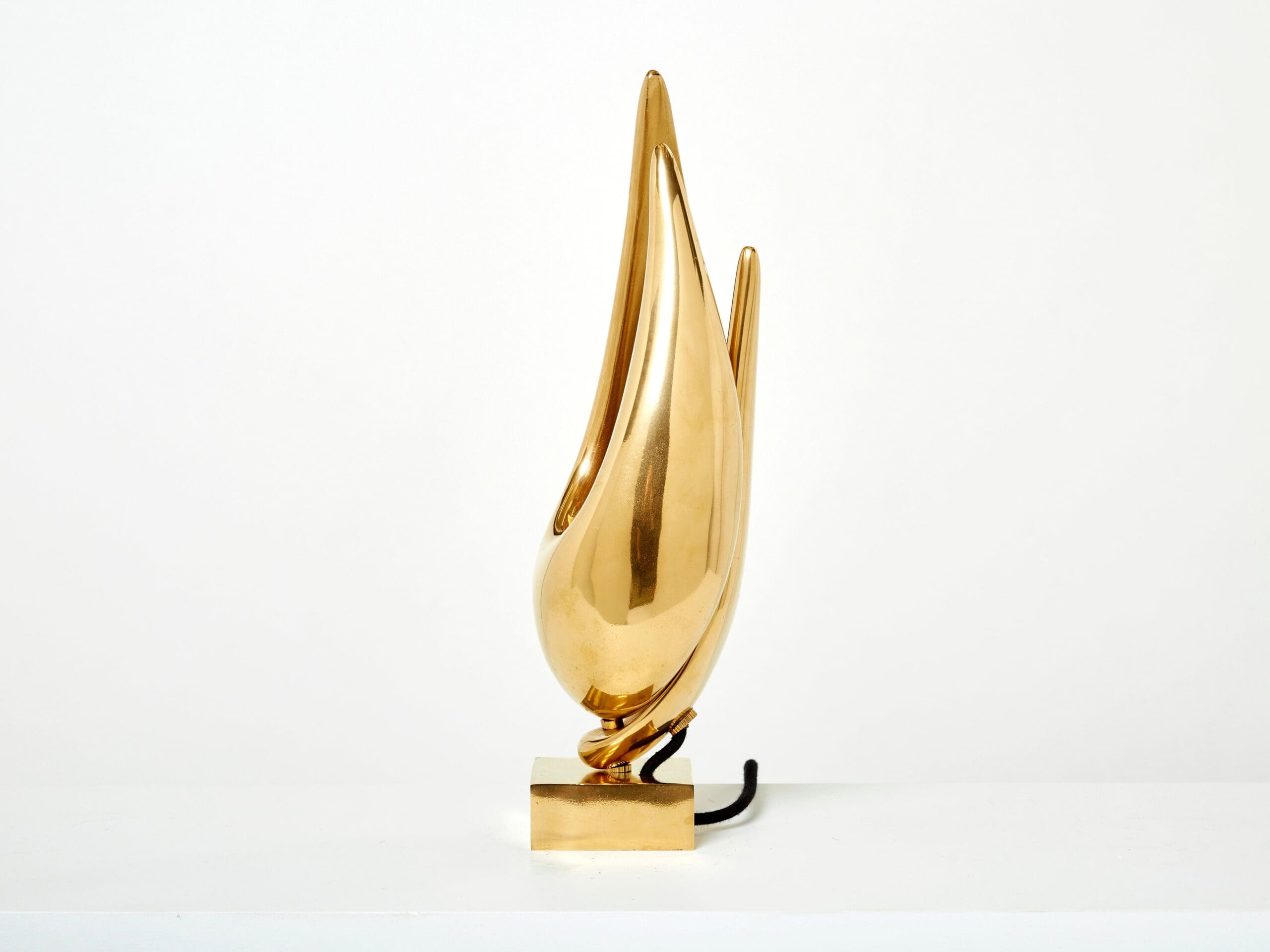 Lampe-Sculpture en Bronze Doré « L’Envol » par Michel Armand, 1970s