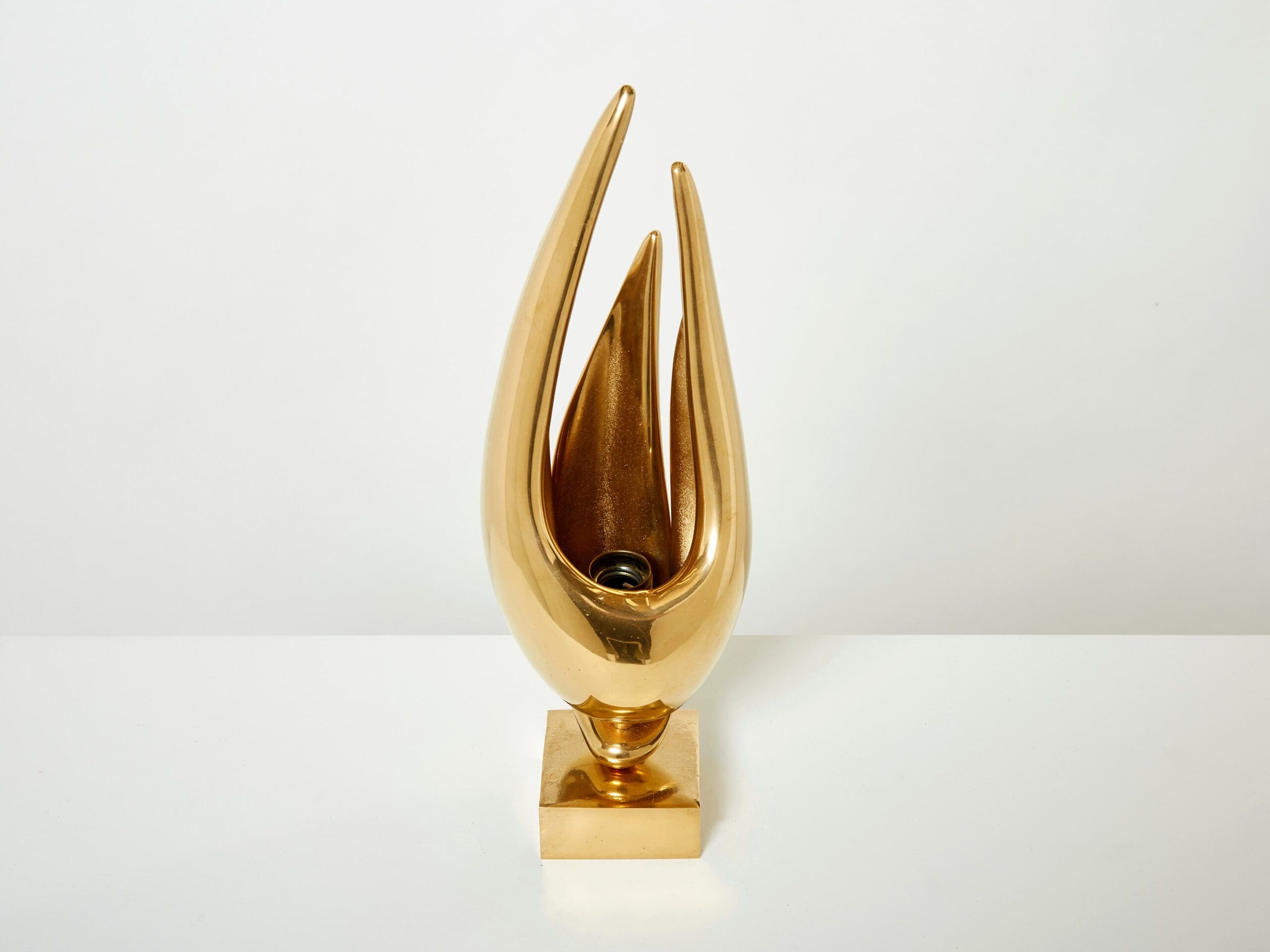 Lampe-Sculpture en Bronze Doré « L’Envol » par Michel Armand, 1970s