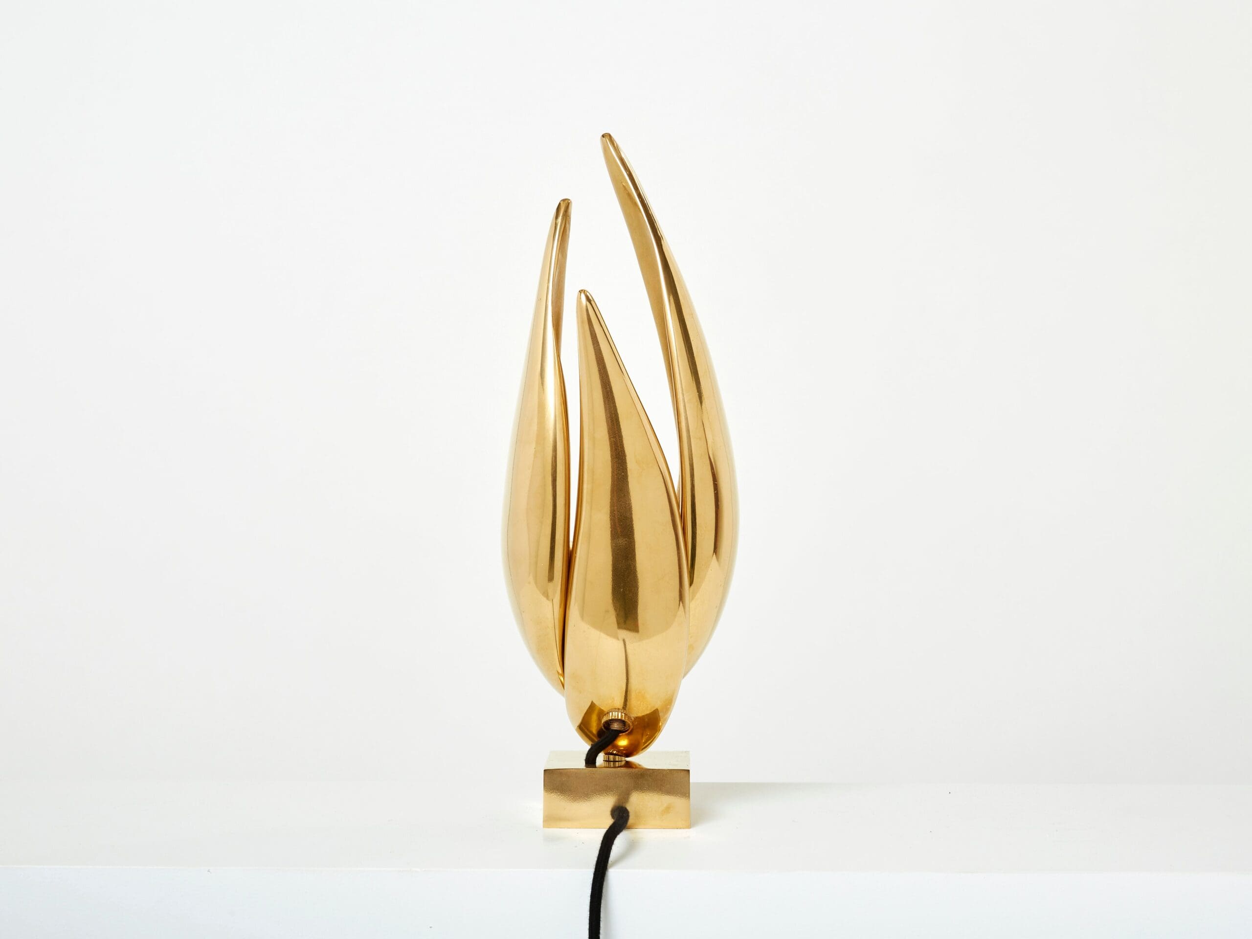 Lampe-Sculpture en Bronze Doré « L’Envol » par Michel Armand, 1970s