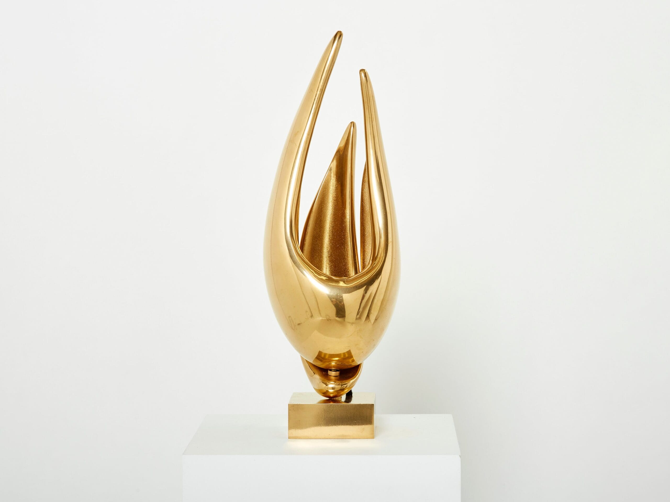 Lampe-Sculpture en Bronze Doré « L’Envol » par Michel Armand, 1970s