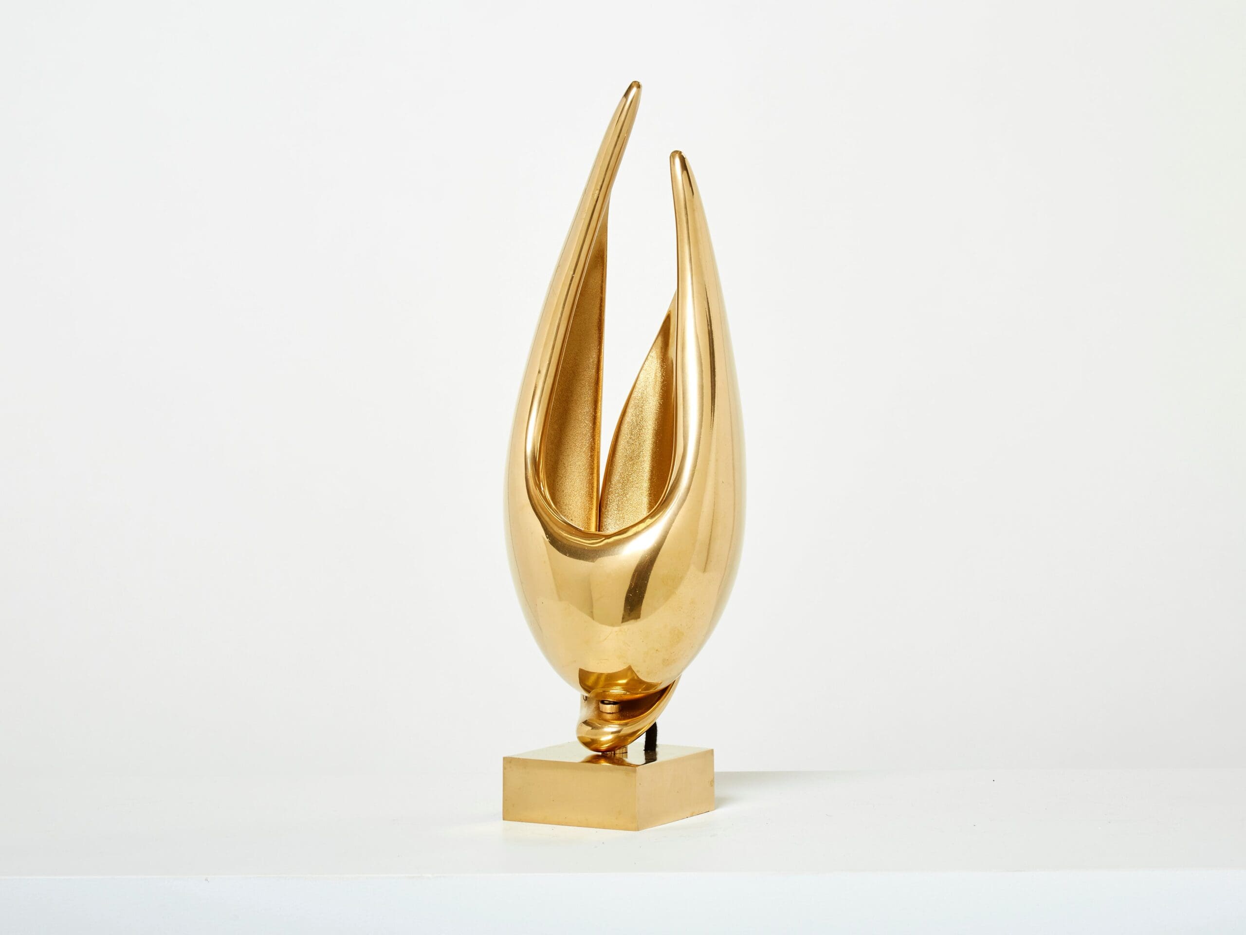 Lampe-Sculpture en Bronze Doré « L’Envol » par Michel Armand, 1970s