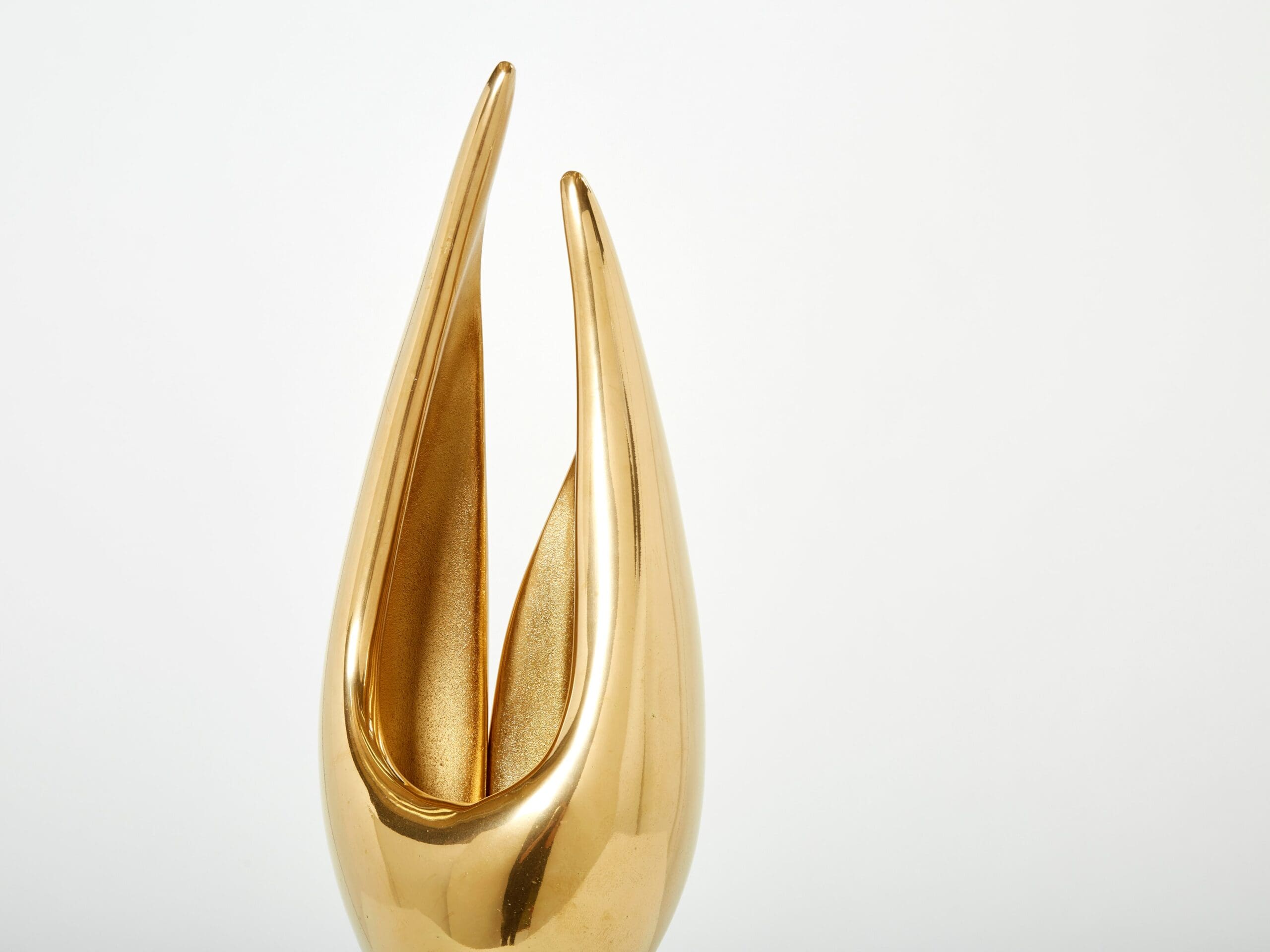 Lampe-Sculpture en Bronze Doré « L’Envol » par Michel Armand, 1970s